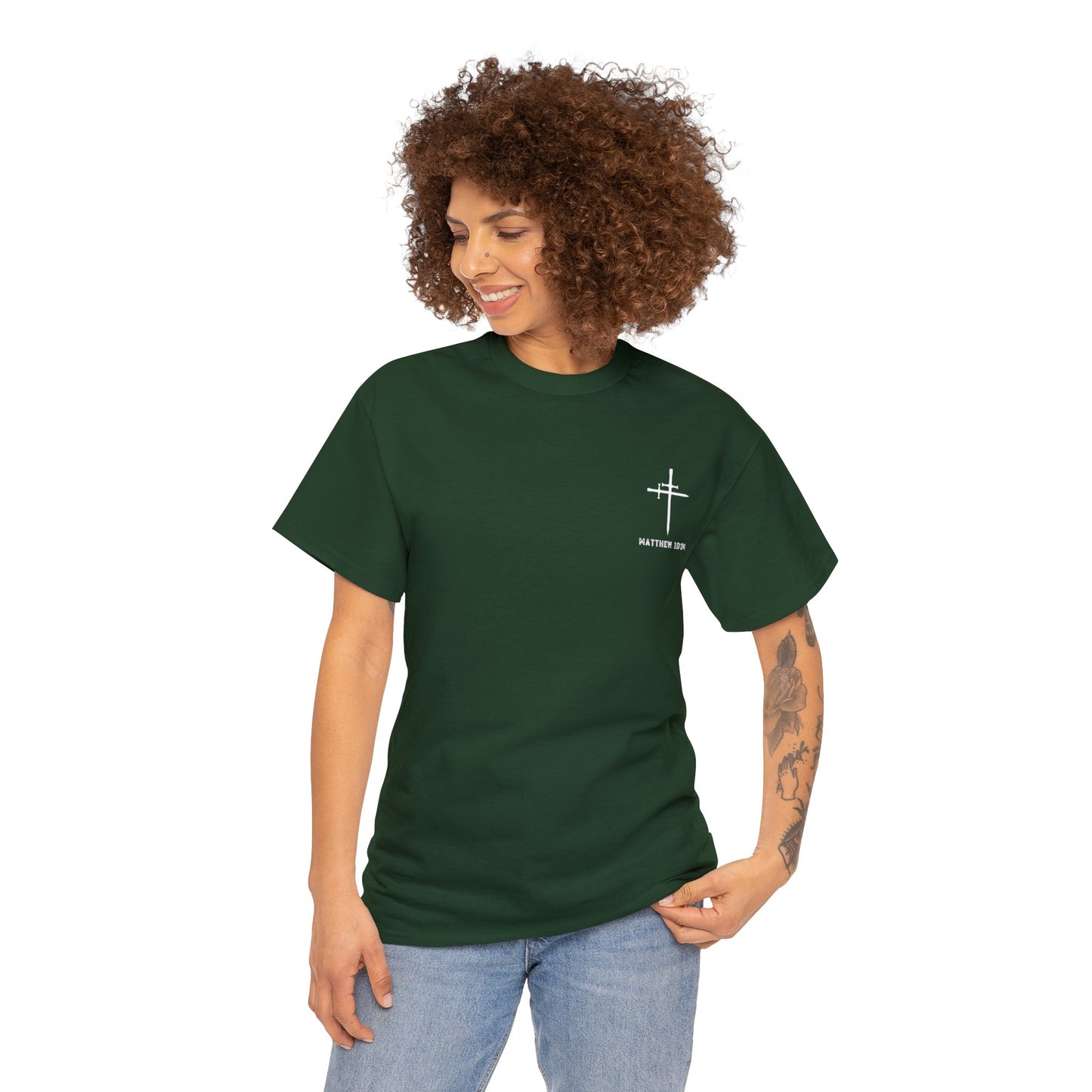 Matthew 10:34 Not Peace But A Sword Cotton Tee