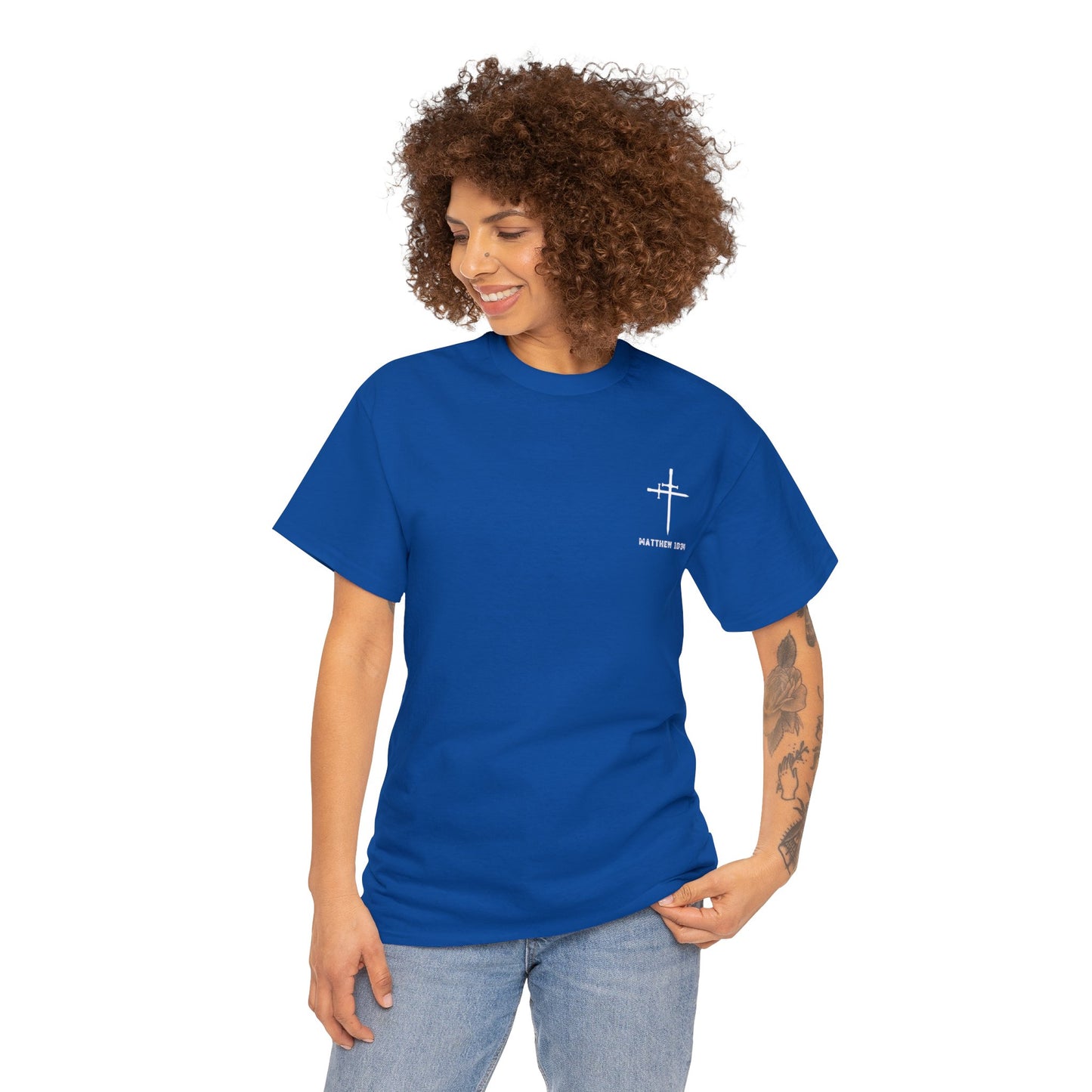 Matthew 10:34 Not Peace But A Sword Cotton Tee