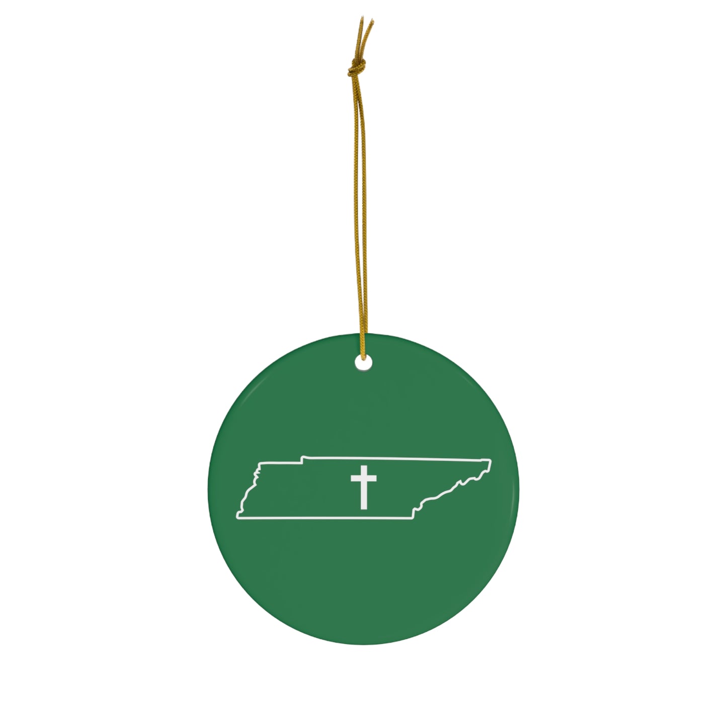 Christian Cross Tennessee Ceramic Christmas Ornament