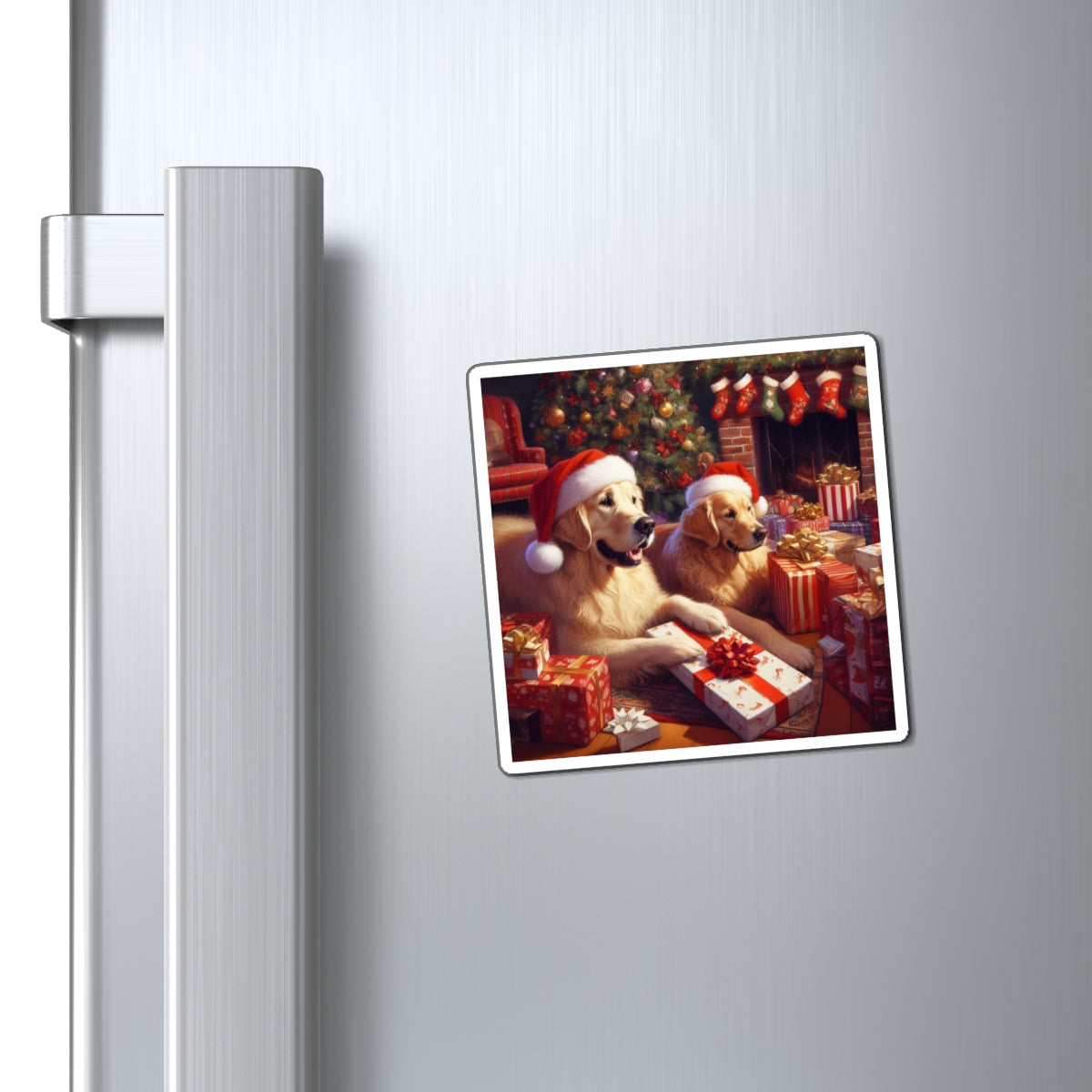 Golden Retriever Christmas Morning Magnet