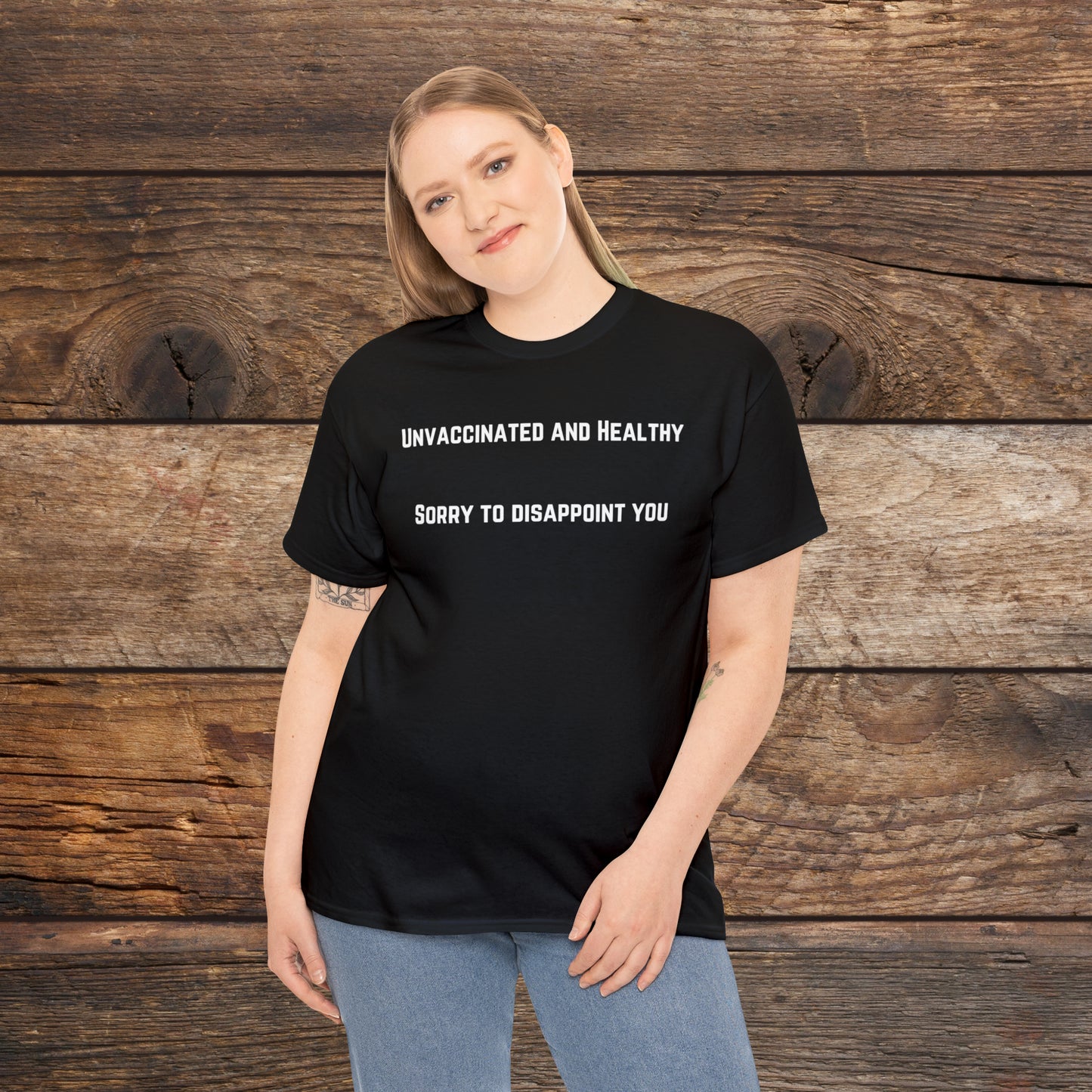Unvaccinated and Healthy Unisex Heavy Cotton Tee