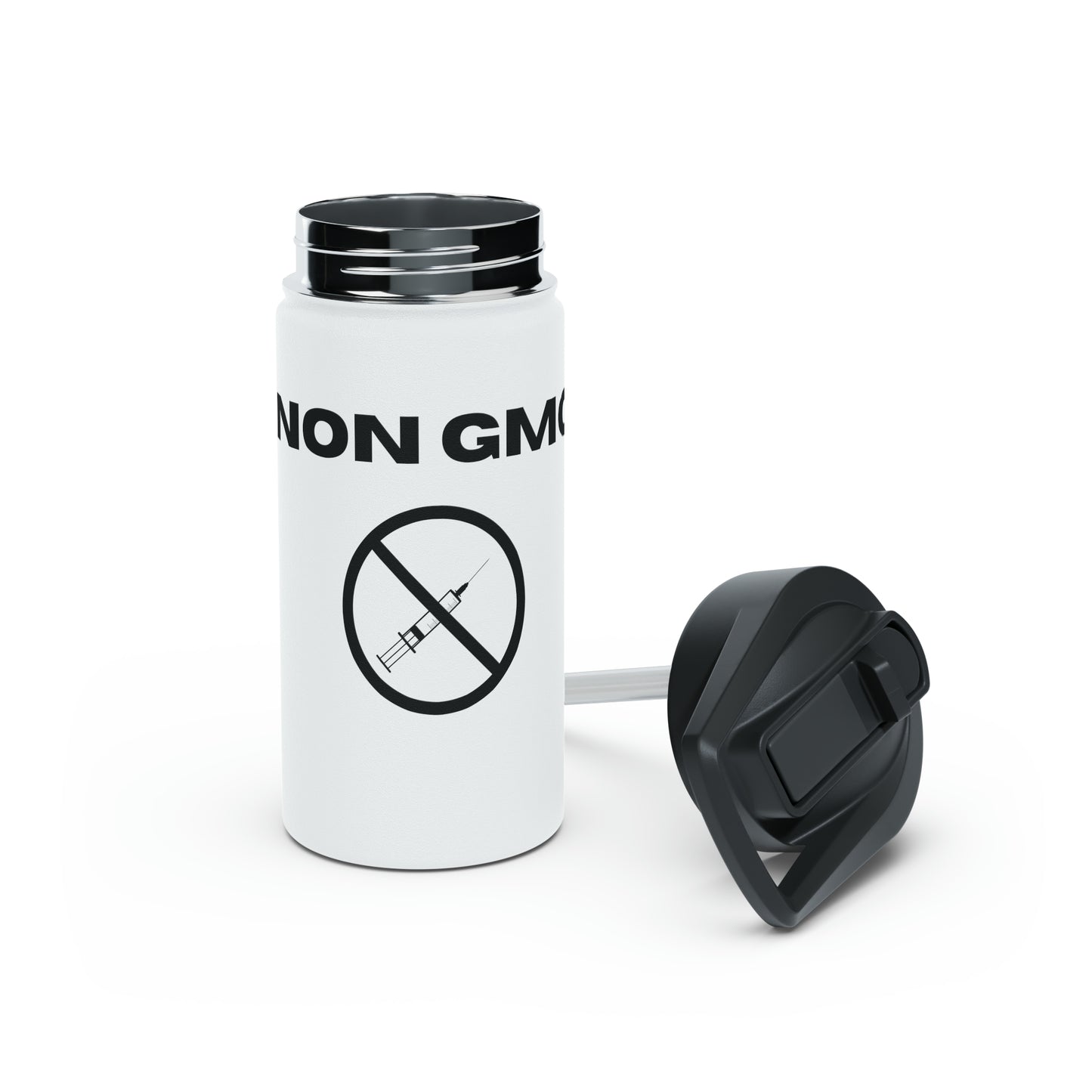 Non GMO Stainless Steel Water Bottle, Standard Lid