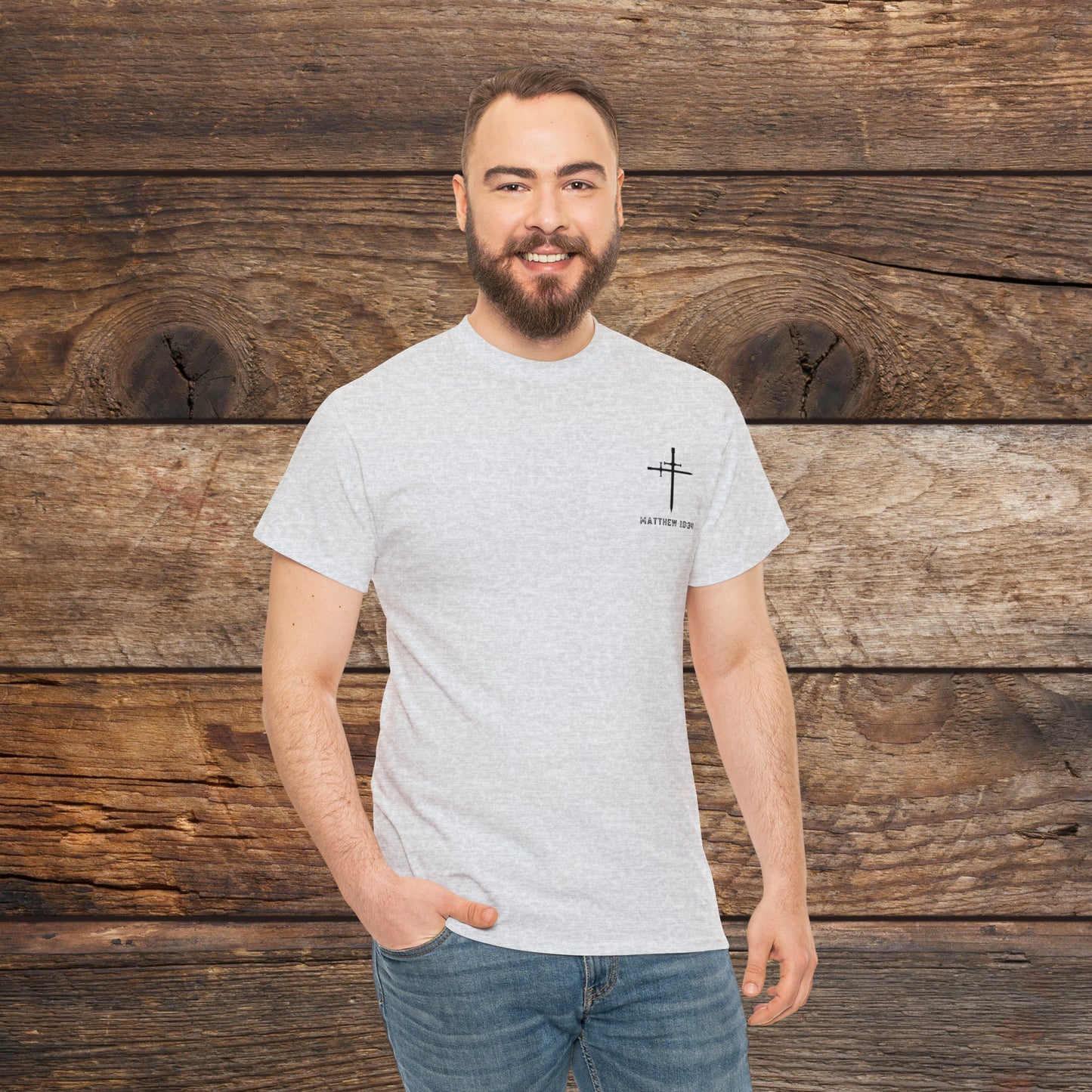 Matthew 10:34 Not Peace But A Sword Cotton Tee