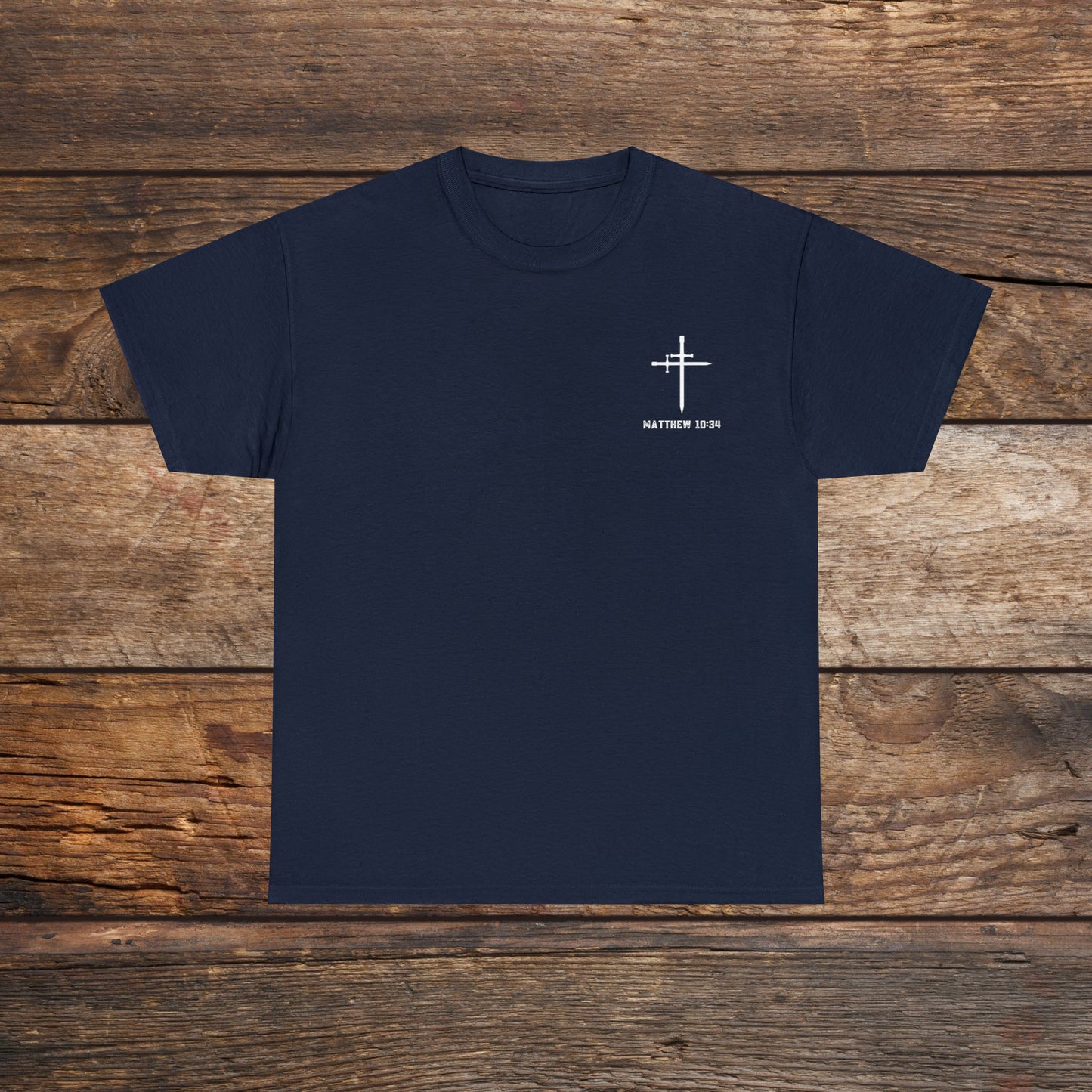 Matthew 10:34 Not Peace But A Sword Cotton Tee