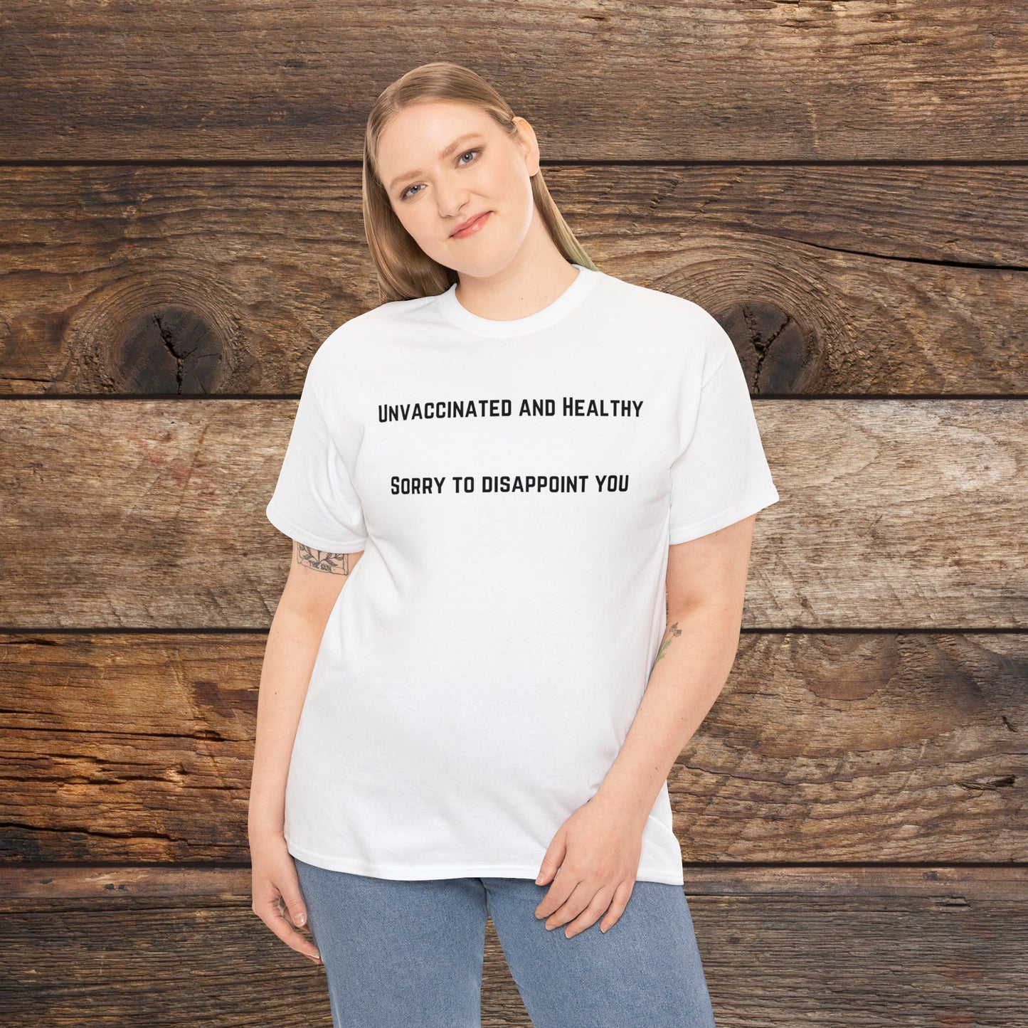 Unvaccinated and Healthy Unisex Heavy Cotton Tee