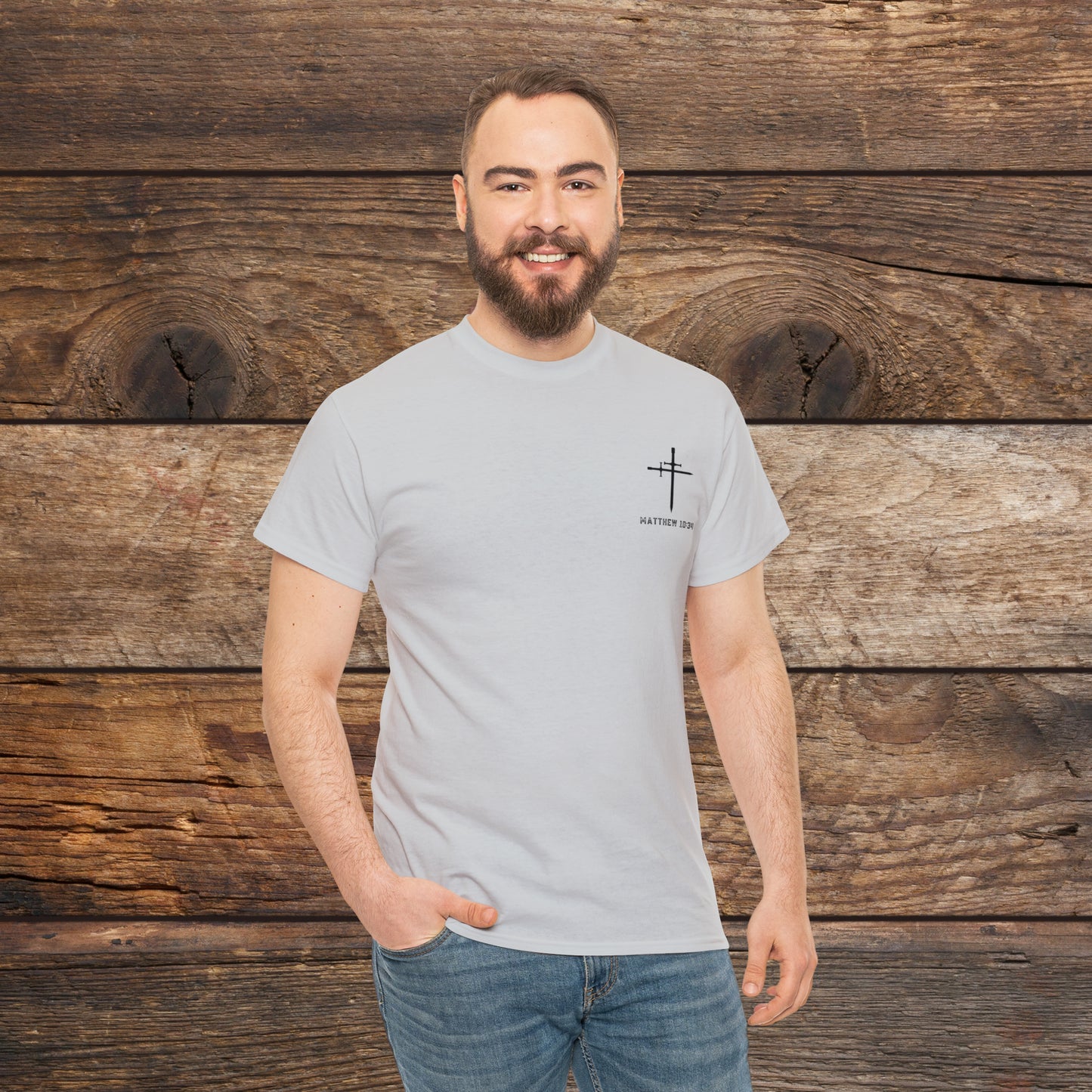 Matthew 10:34 Not Peace But A Sword Cotton Tee