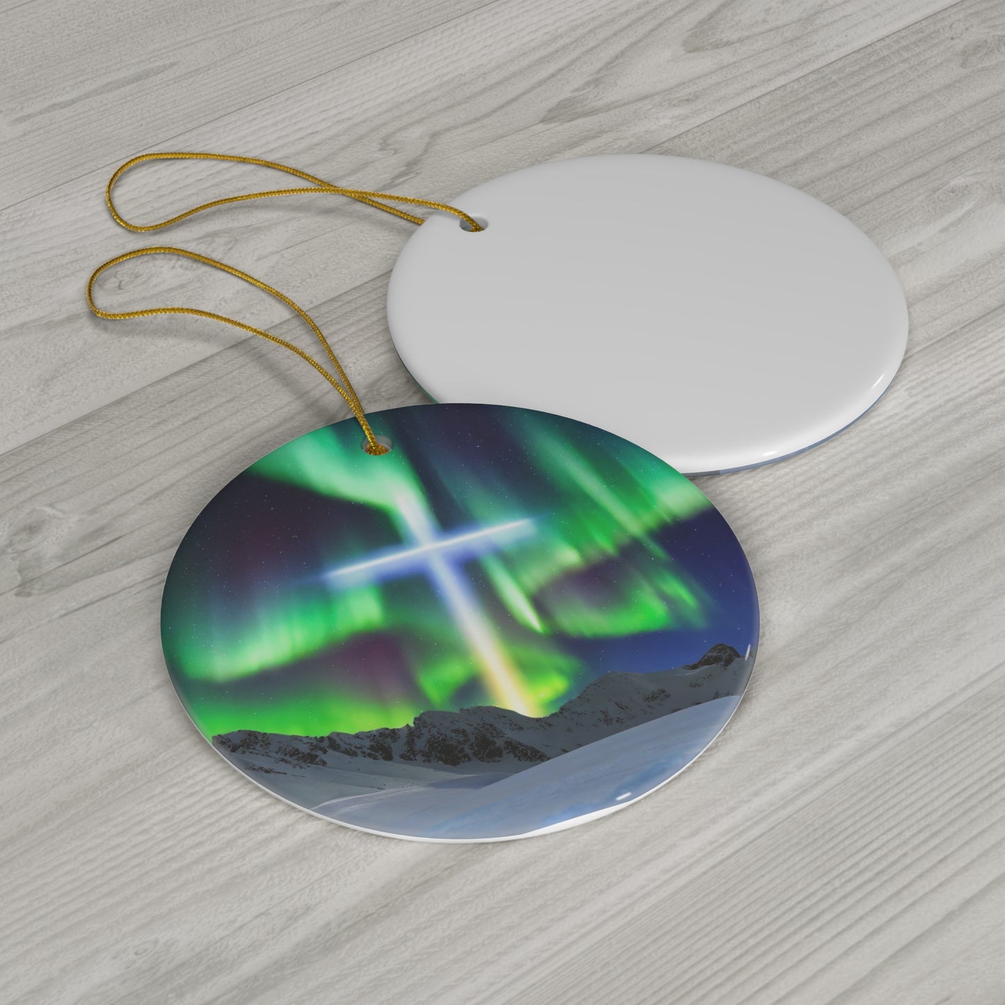 Northern Lights Cross Ornament