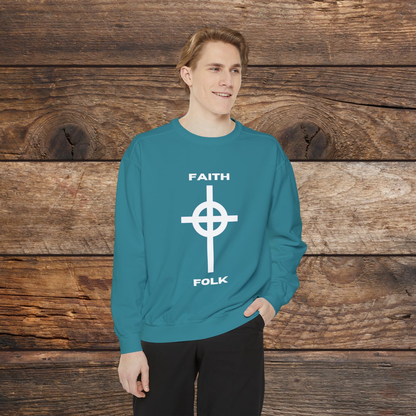 Faith and Folk Large Front Logo Crewneck Sweatshirt