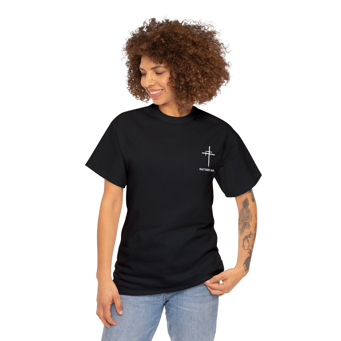 Matthew 10:34 Not Peace But A Sword Cotton Tee