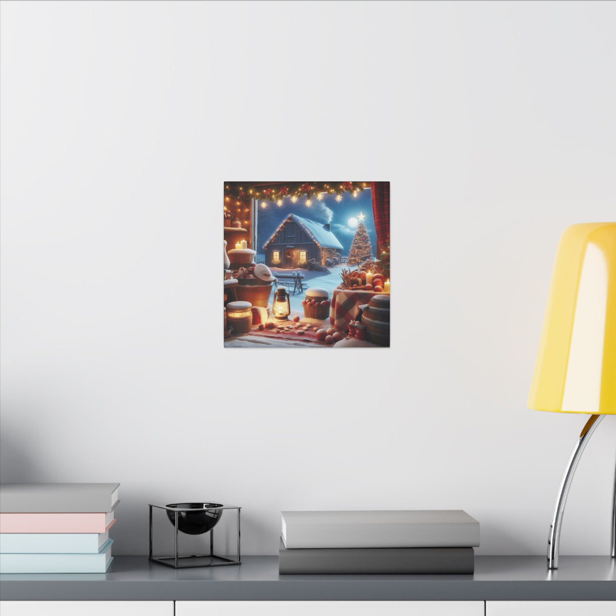 Christmas Cottage Matte Canvas Wall Art