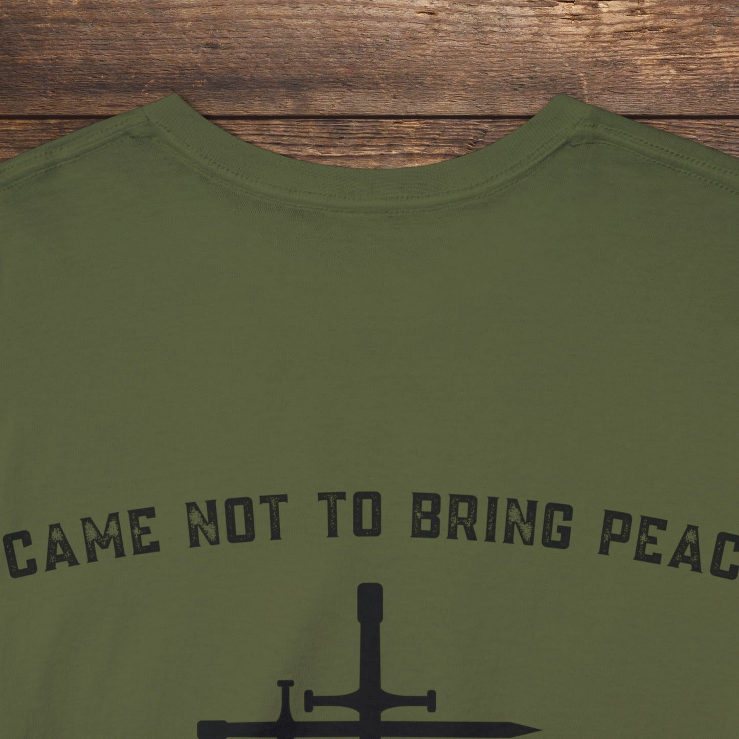 Matthew 10:34 Not Peace But A Sword Cotton Tee