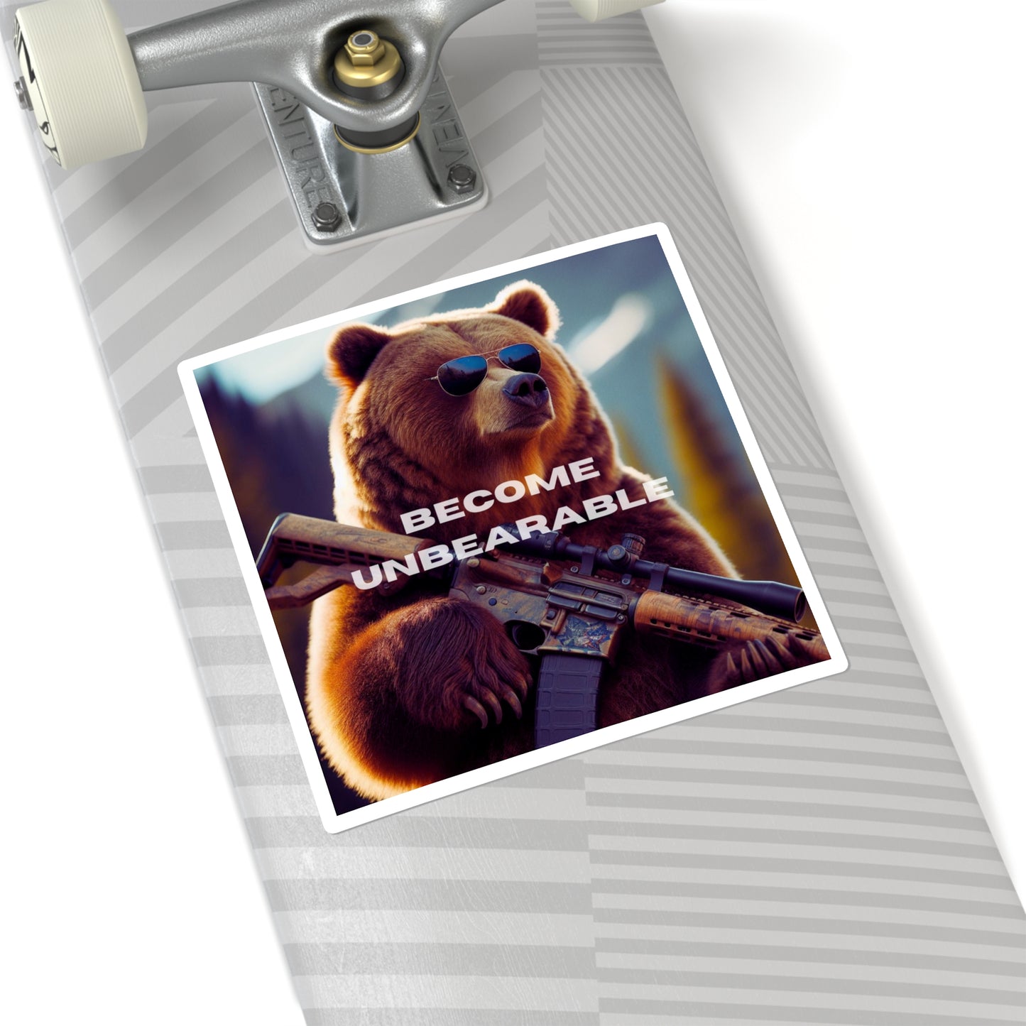Become Unbearable Rifle Bear Sticker