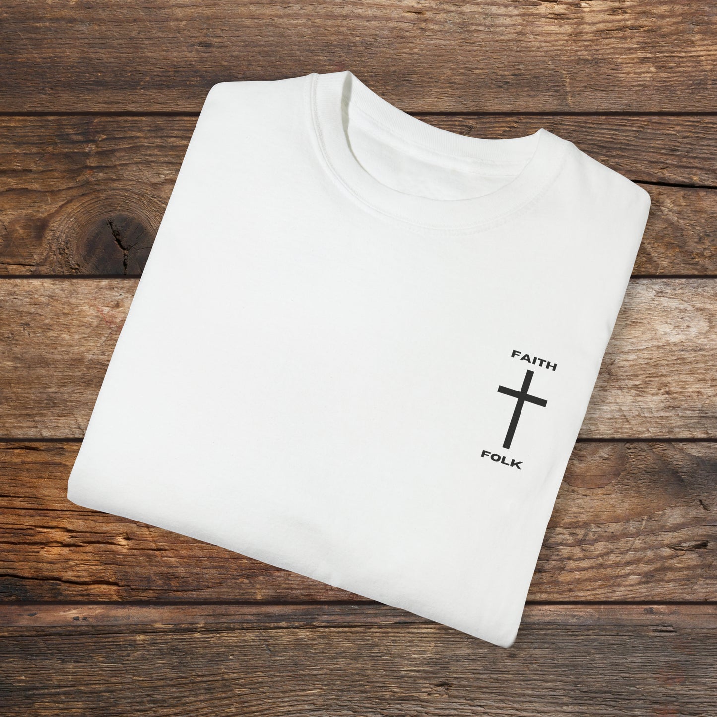 Faith and Folk Traditional Cross Unisex Garment-Dyed T-shirt