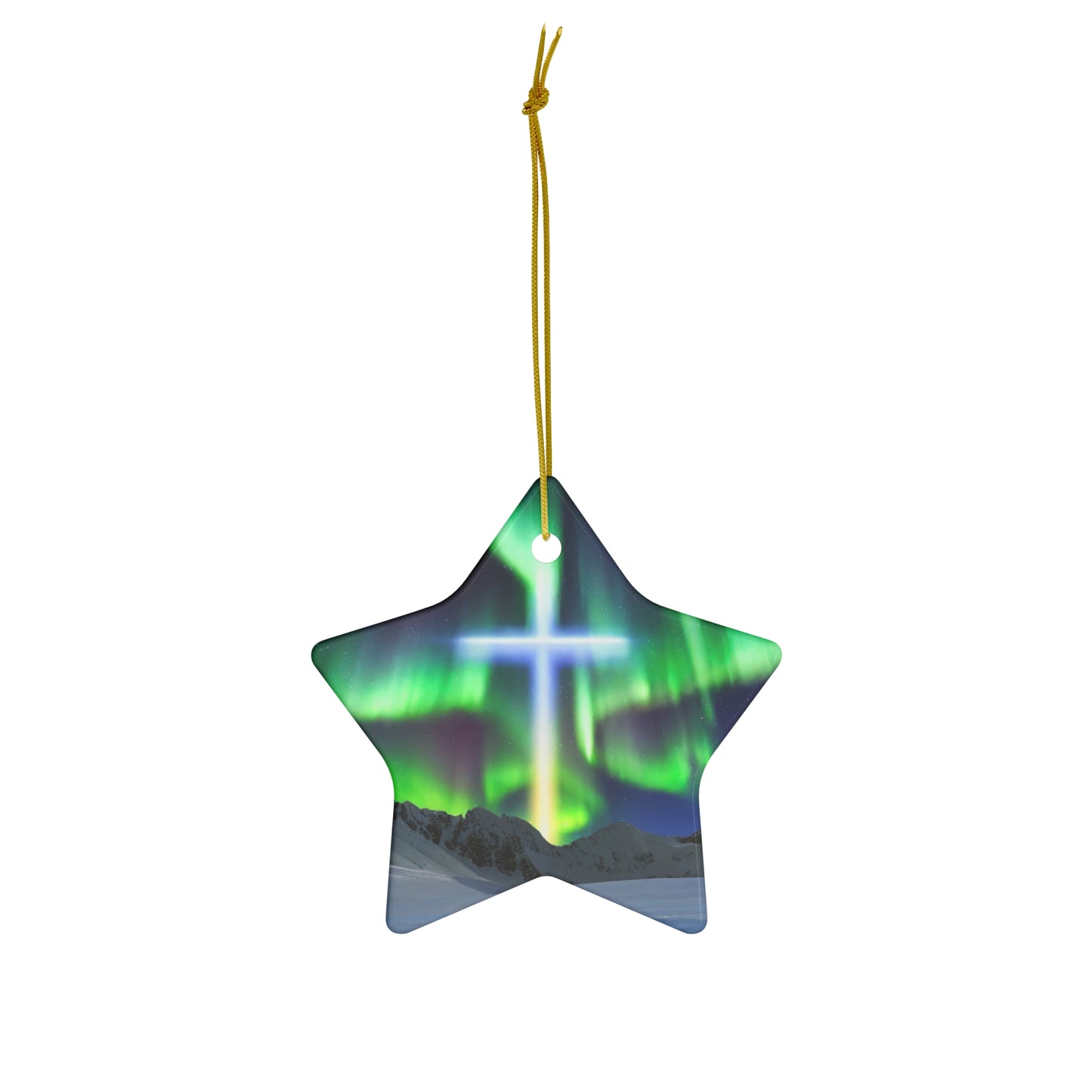 Northern Lights Cross Ornament