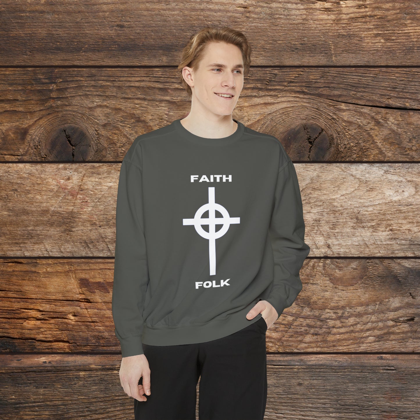 Faith and Folk Large Front Logo Crewneck Sweatshirt