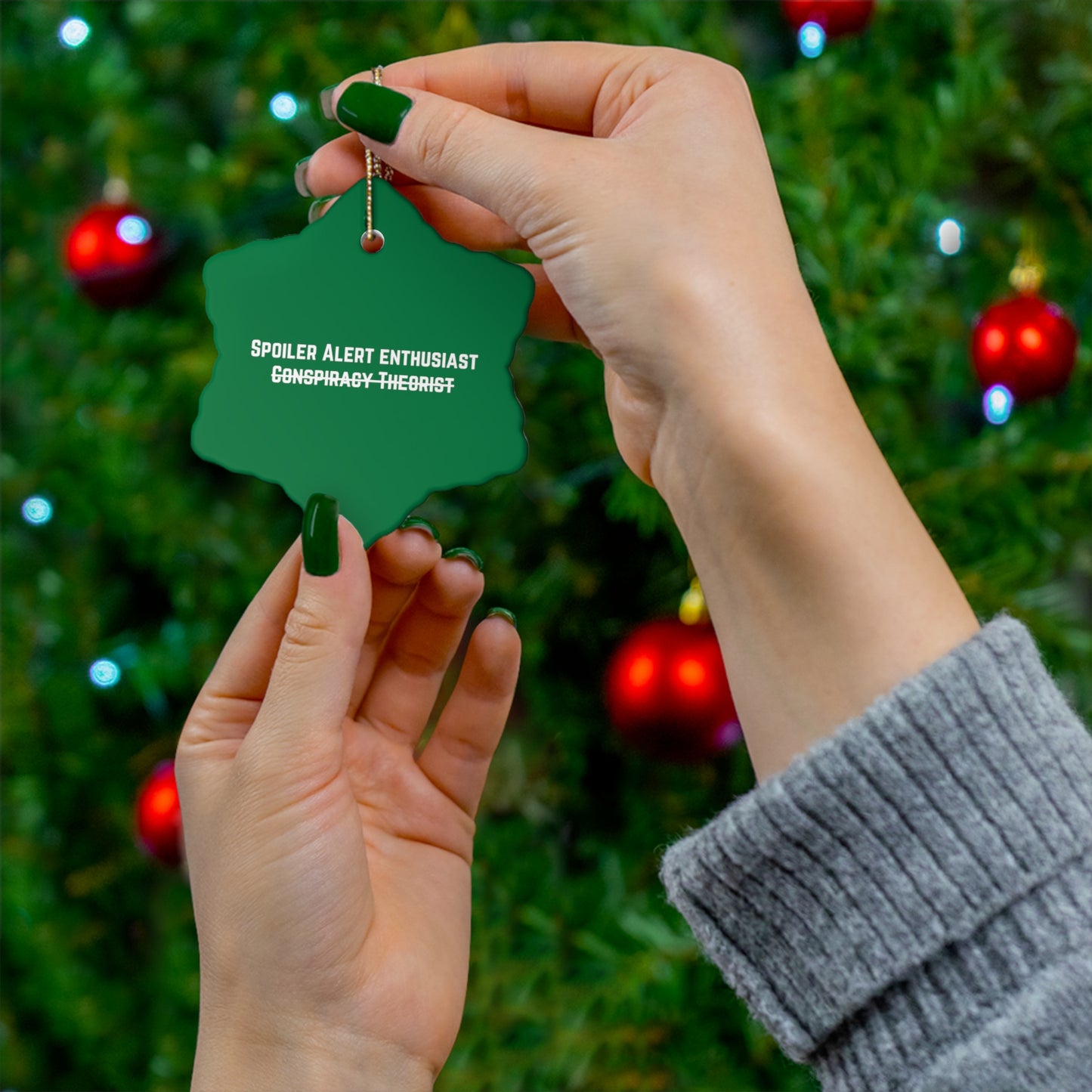 Become Unbearable Ceramic Christmas Ornament