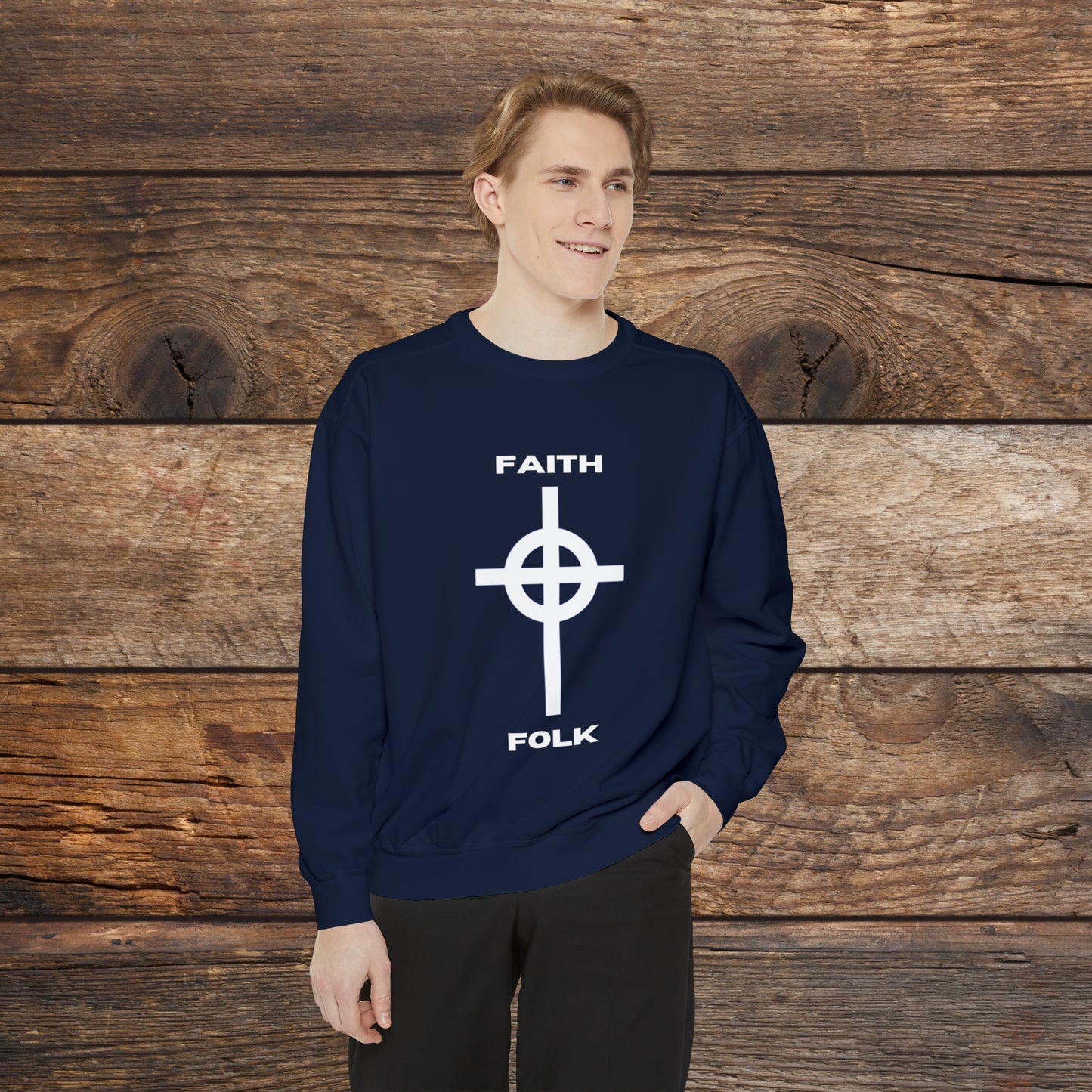 Faith and Folk Large Front Logo Crewneck Sweatshirt