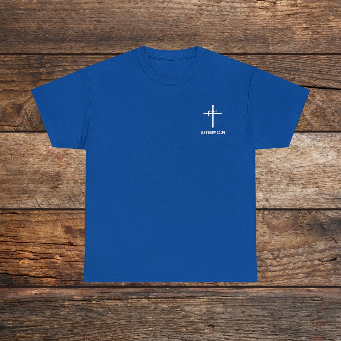 Matthew 10:34 Not Peace But A Sword Cotton Tee