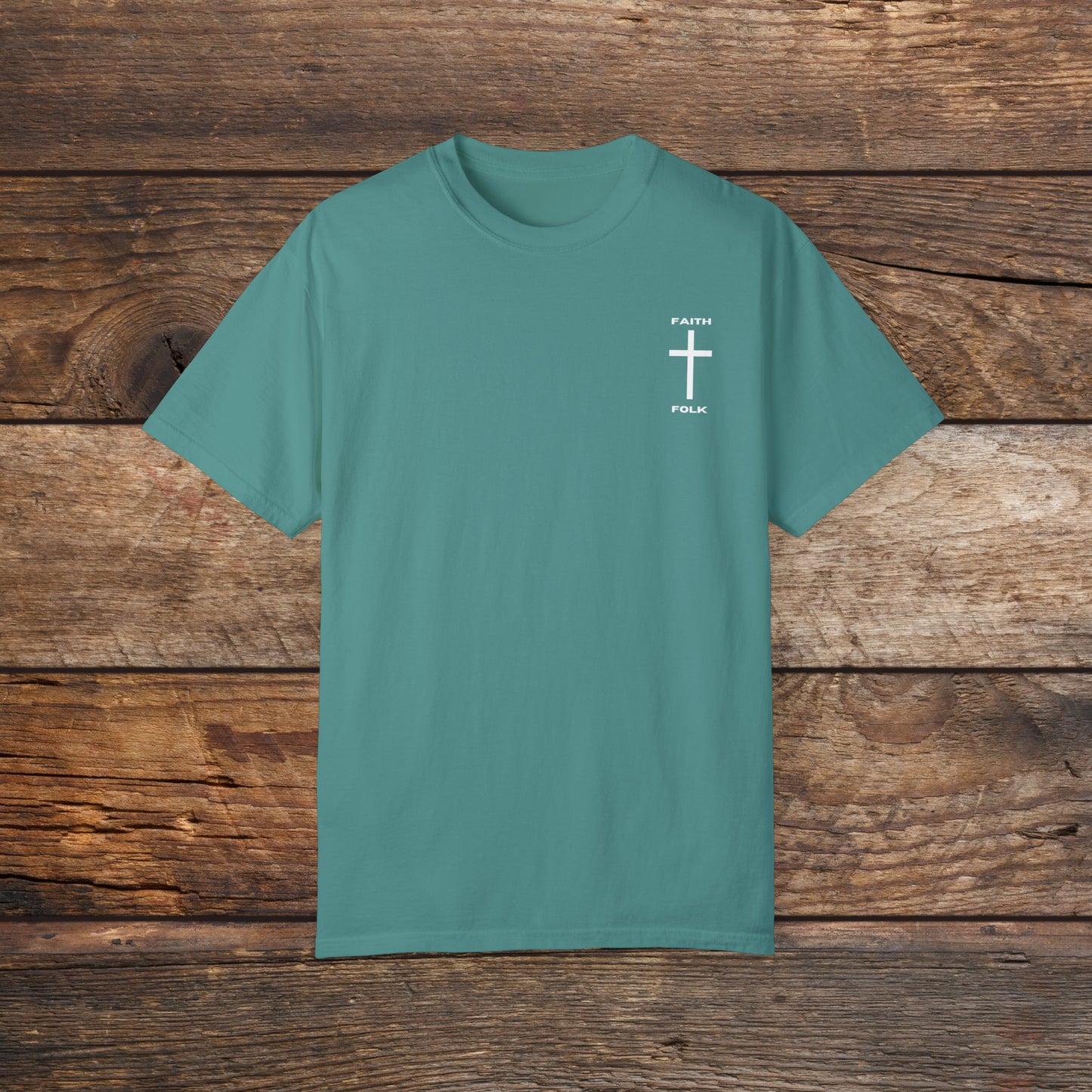 Faith and Folk Traditional Cross Unisex Garment-Dyed T-shirt