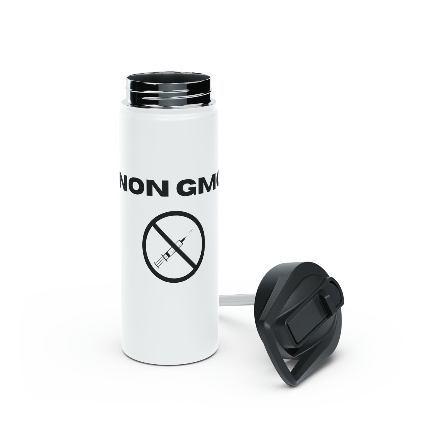 Non GMO Stainless Steel Water Bottle, Standard Lid