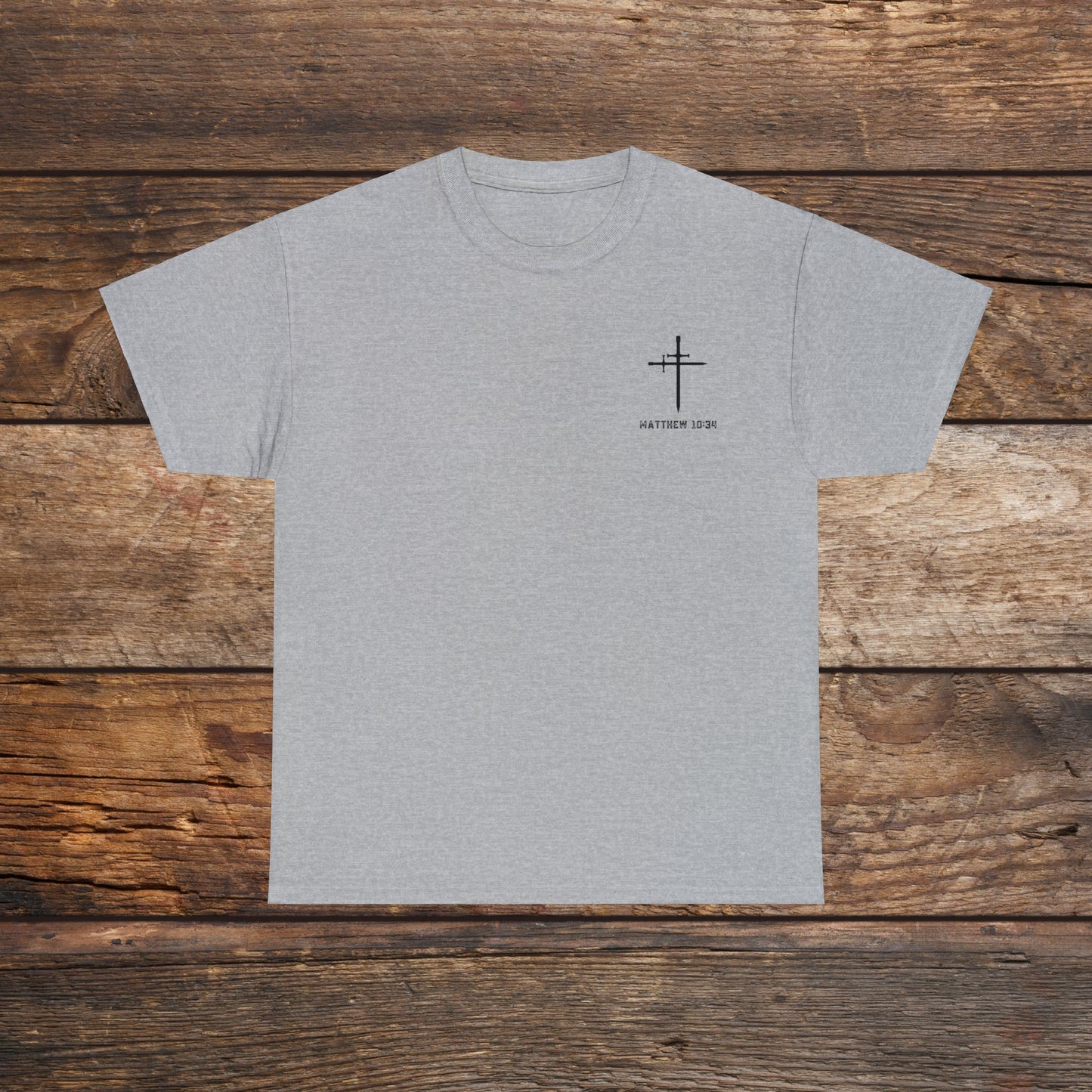 Matthew 10:34 Not Peace But A Sword Cotton Tee