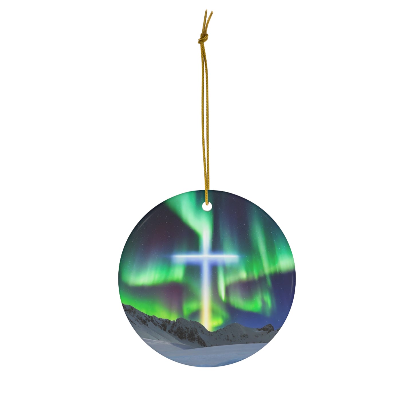 Northern Lights Cross Ornament