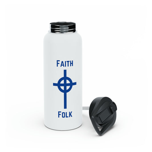 Faith and Folk Stainless Steel Water Bottle, Standard Lid
