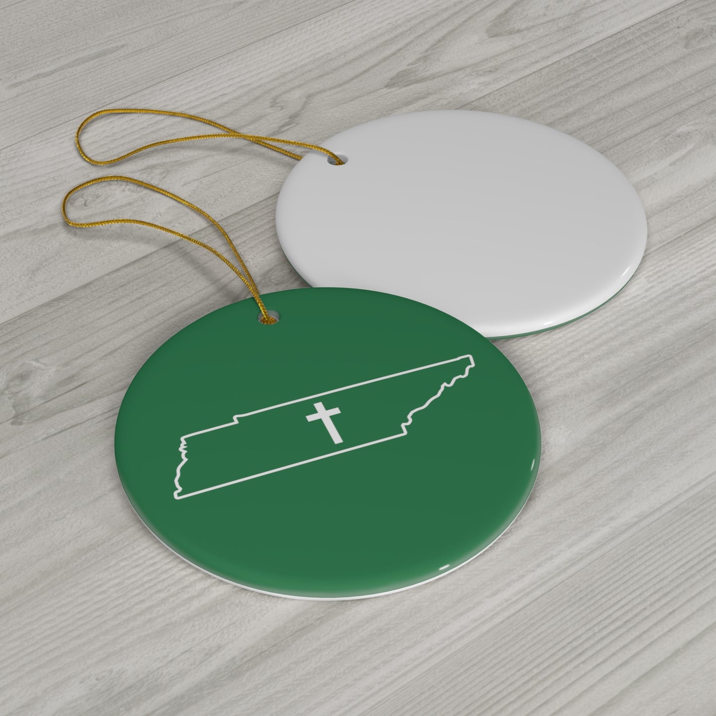 Christian Cross Tennessee Ceramic Christmas Ornament