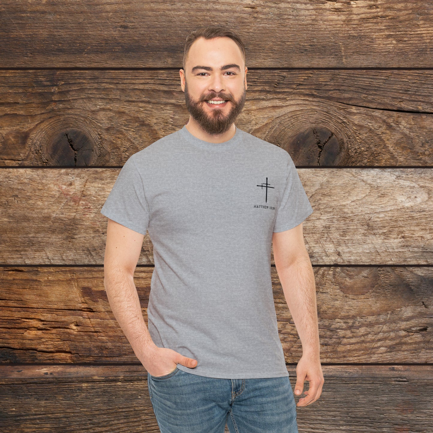 Matthew 10:34 Not Peace But A Sword Cotton Tee