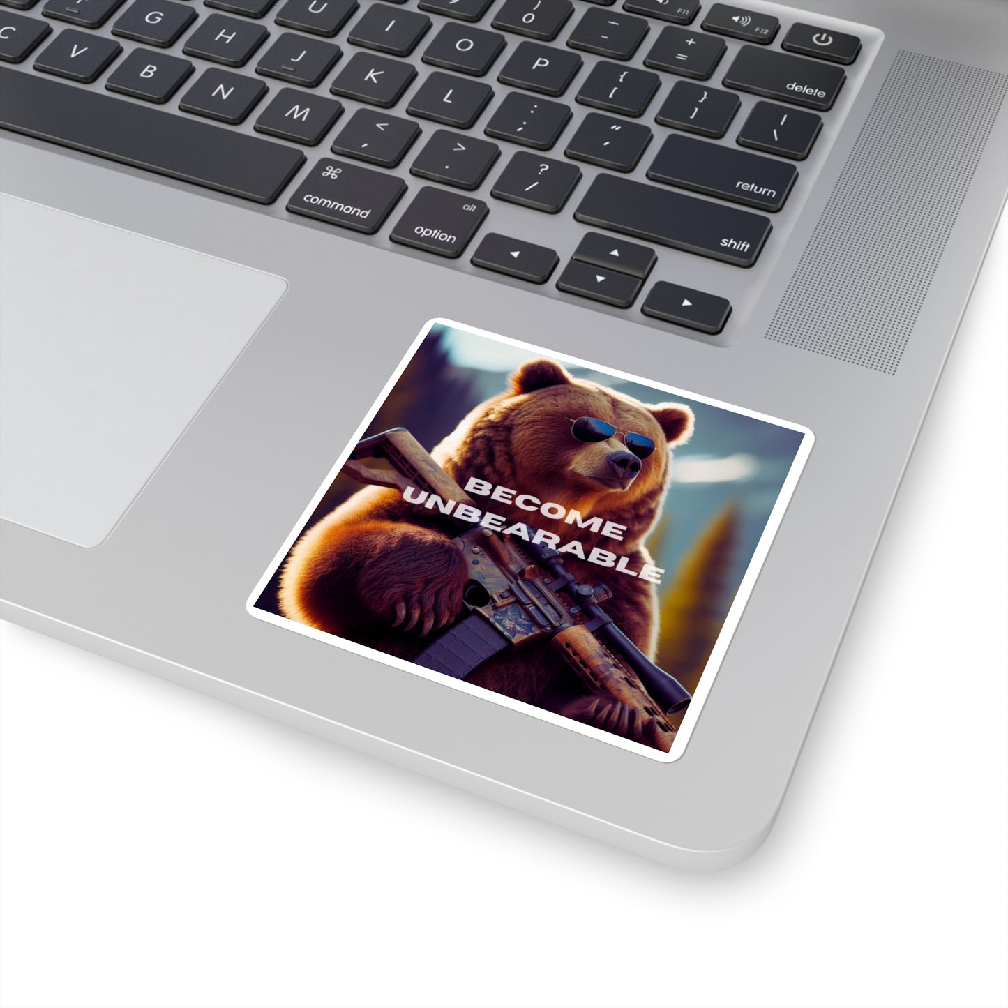 Become Unbearable Rifle Bear Sticker