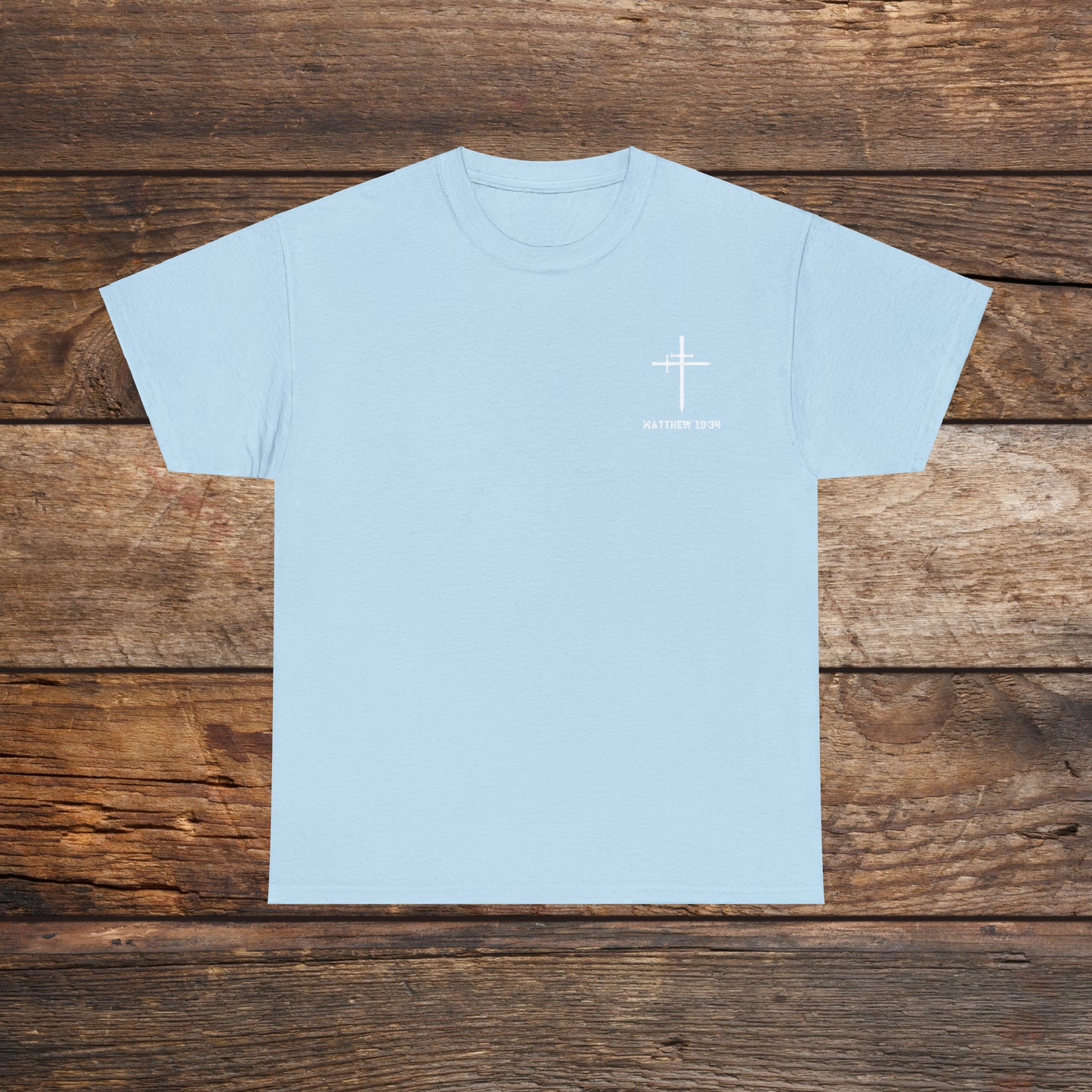 Matthew 10:34 Not Peace But A Sword Cotton Tee