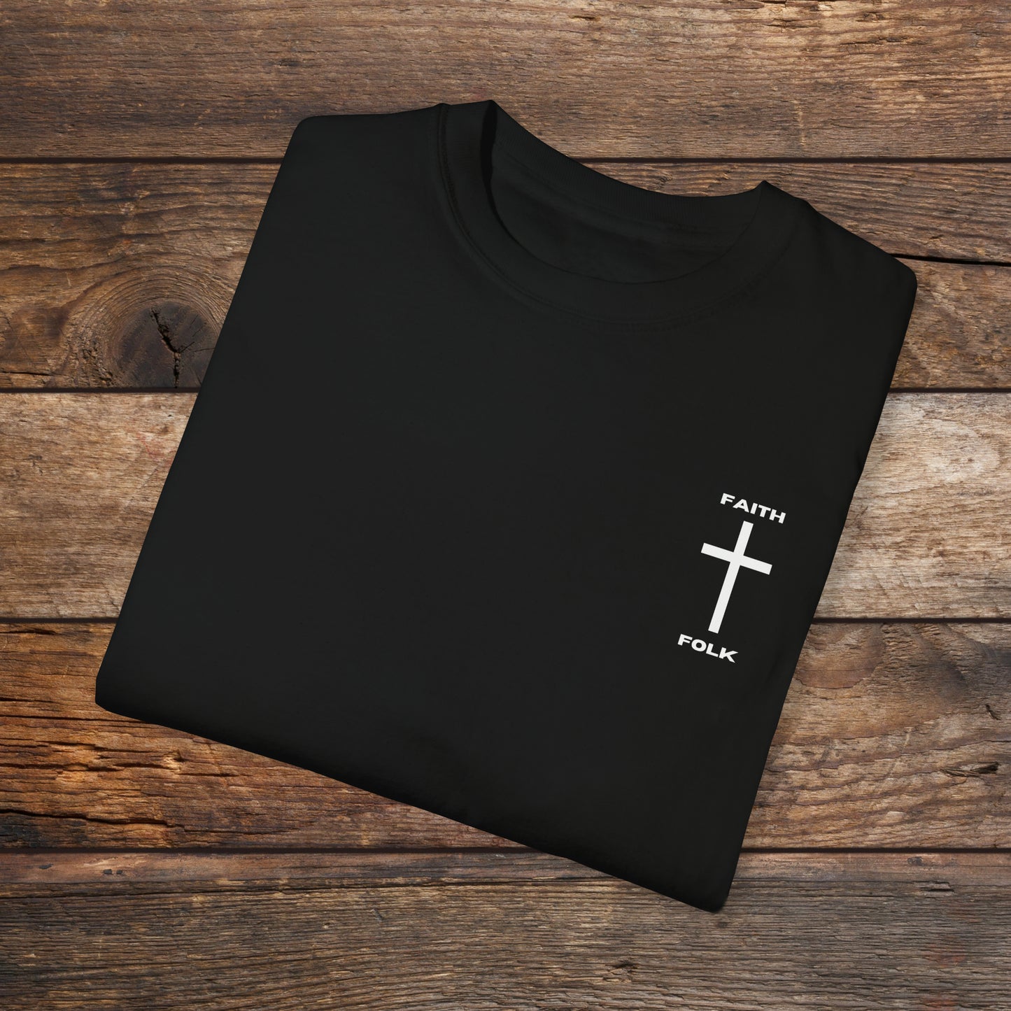 Faith and Folk Traditional Cross Unisex Garment-Dyed T-shirt