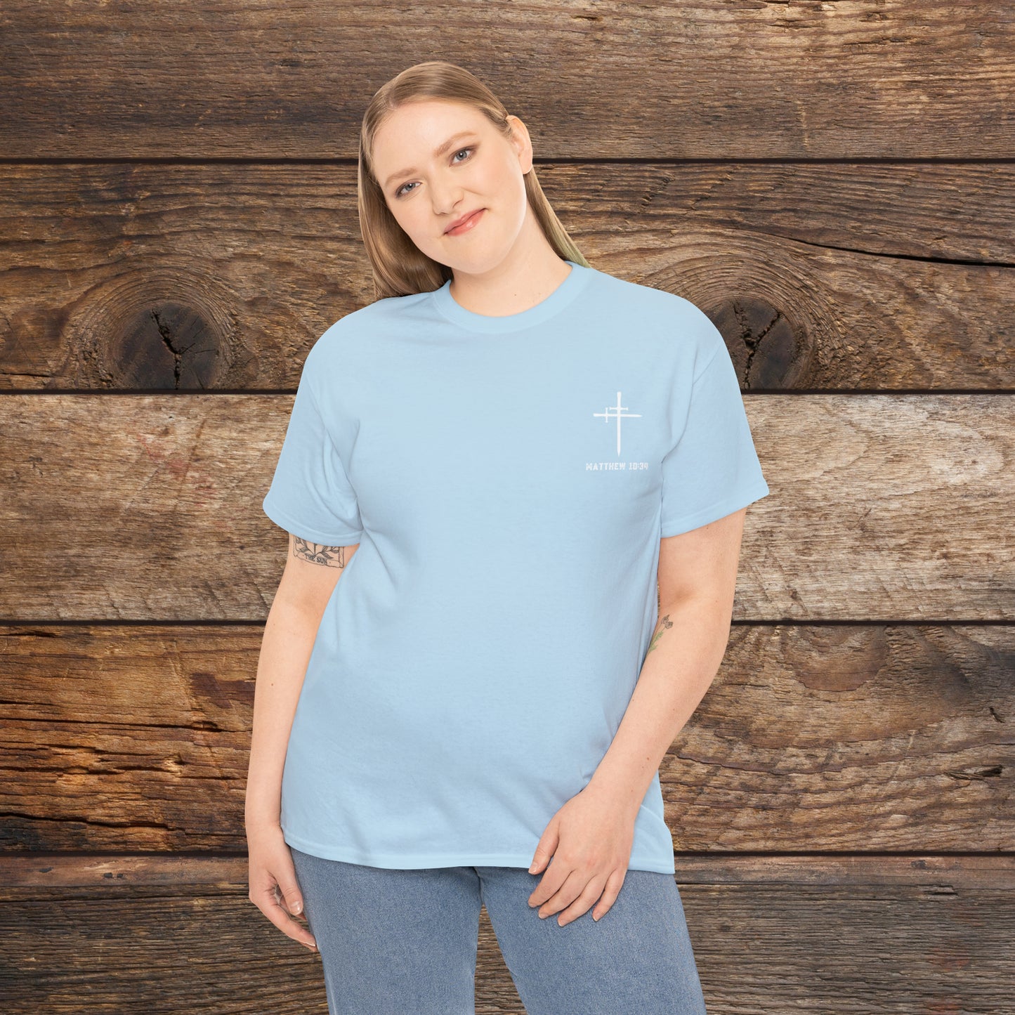 Matthew 10:34 Not Peace But A Sword Cotton Tee