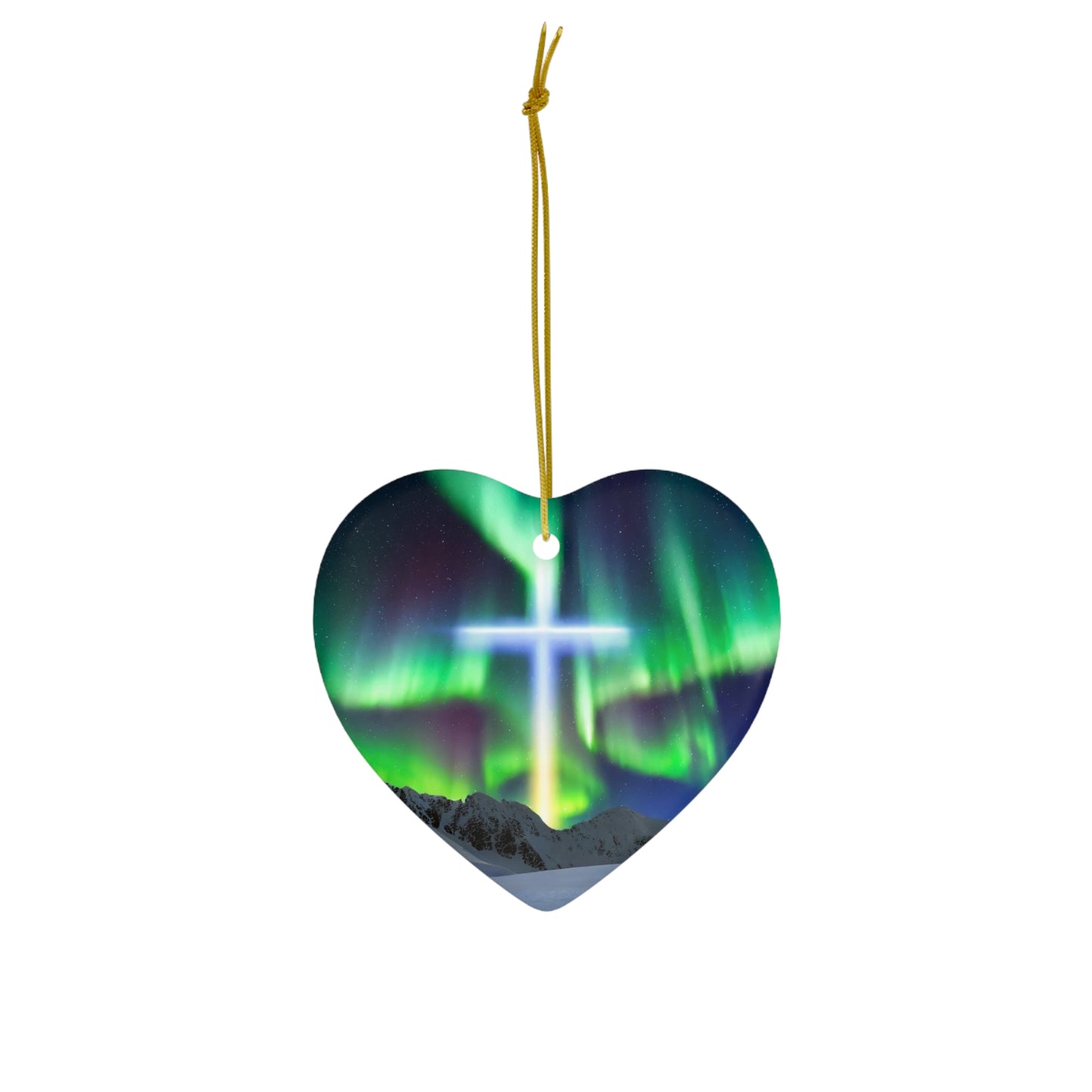 Northern Lights Cross Ornament
