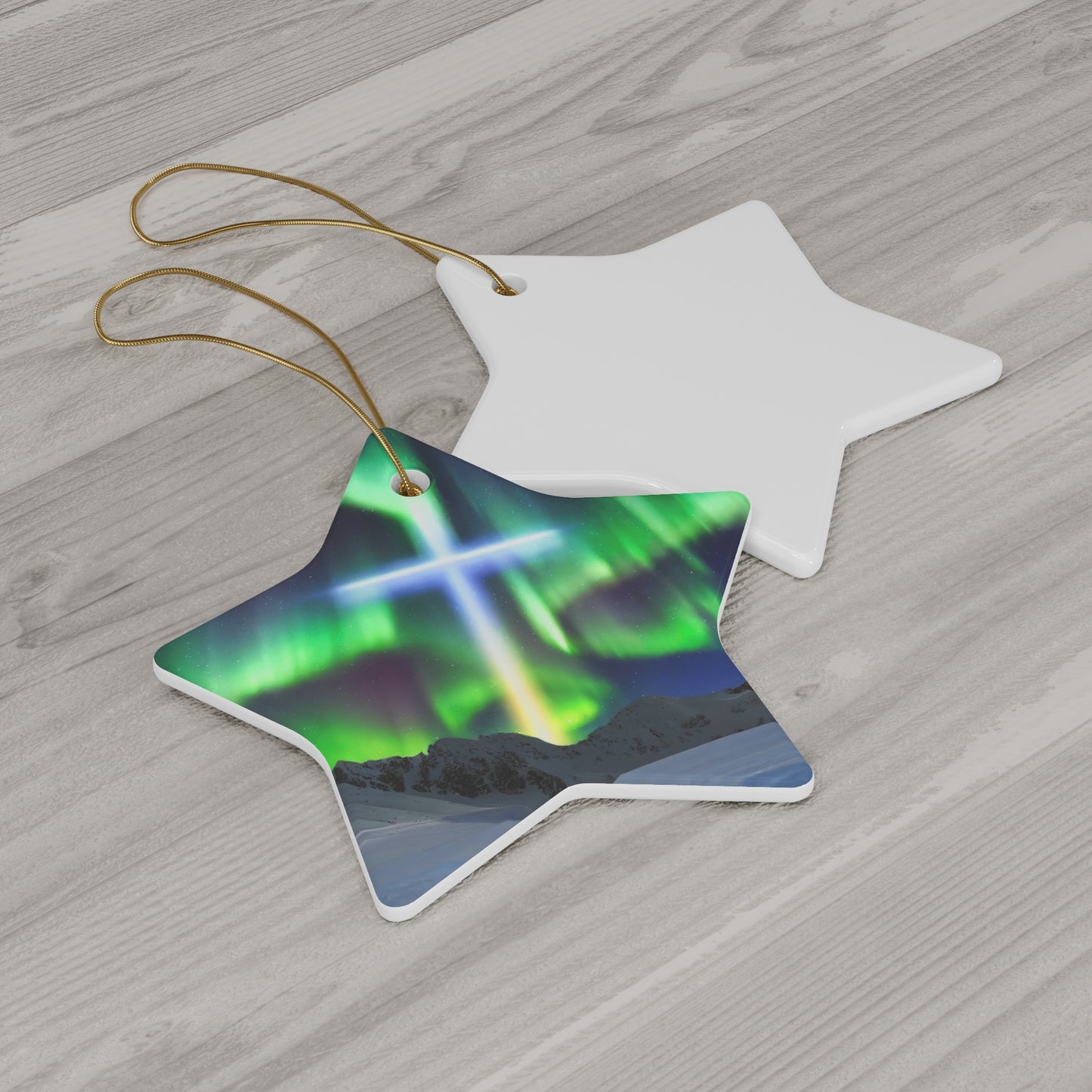Northern Lights Cross Ornament