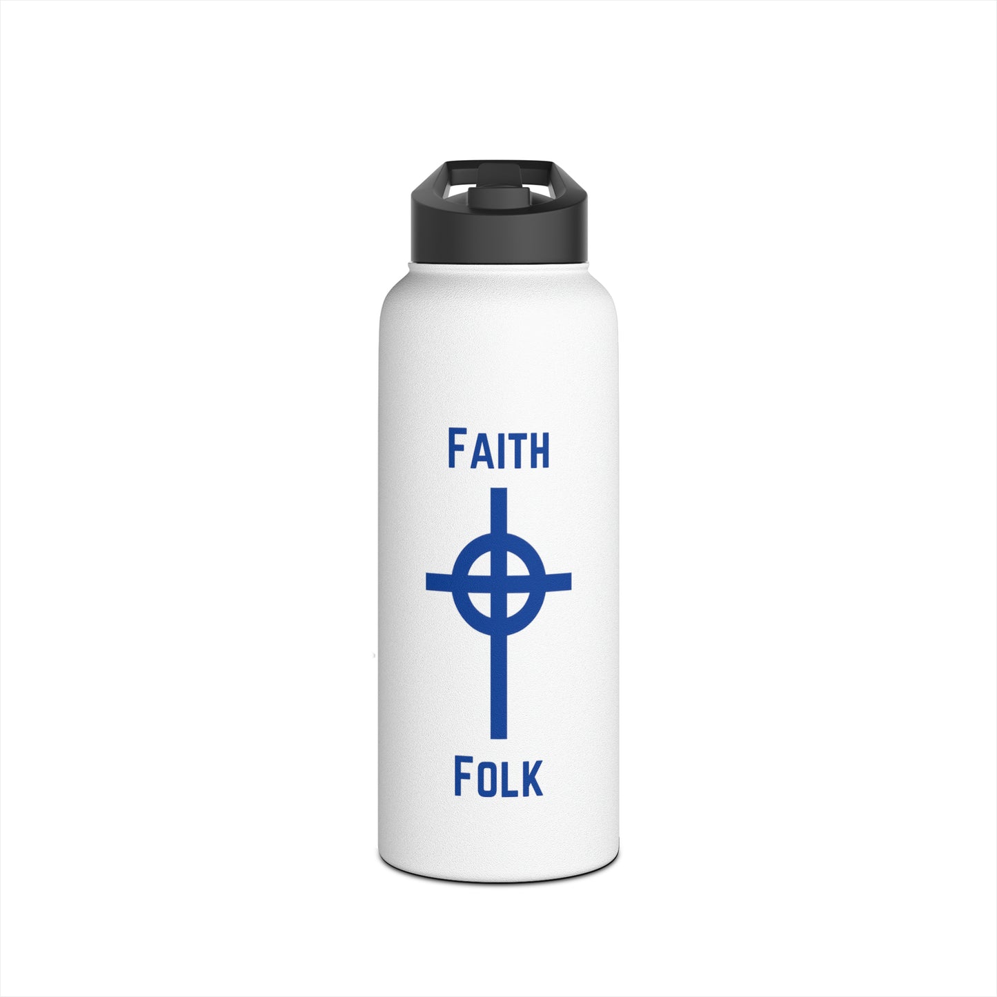 Faith and Folk Stainless Steel Water Bottle, Standard Lid