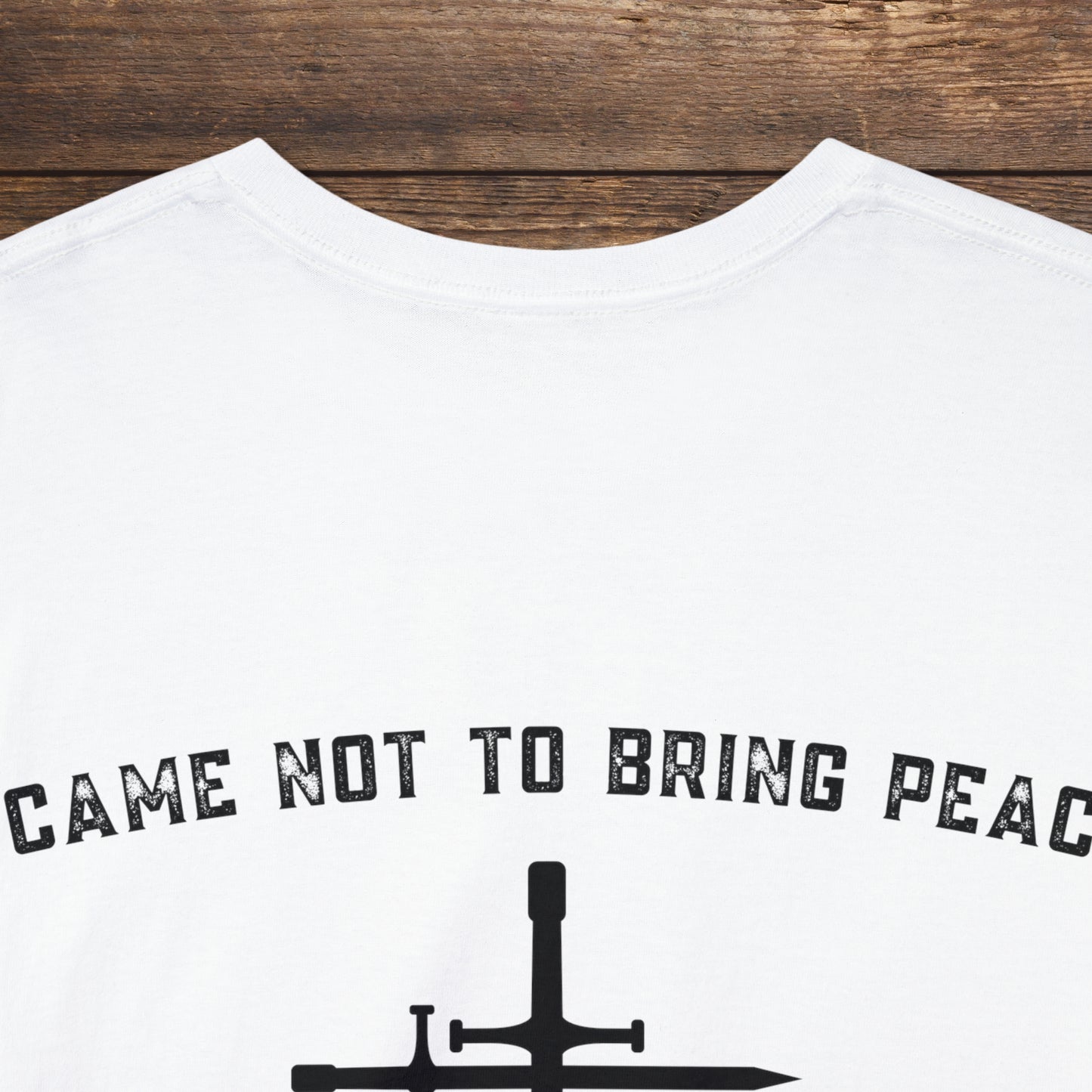Matthew 10:34 Not Peace But A Sword Cotton Tee