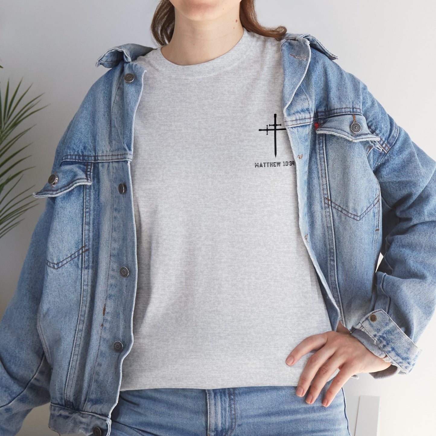 Matthew 10:34 Not Peace But A Sword Cotton Tee