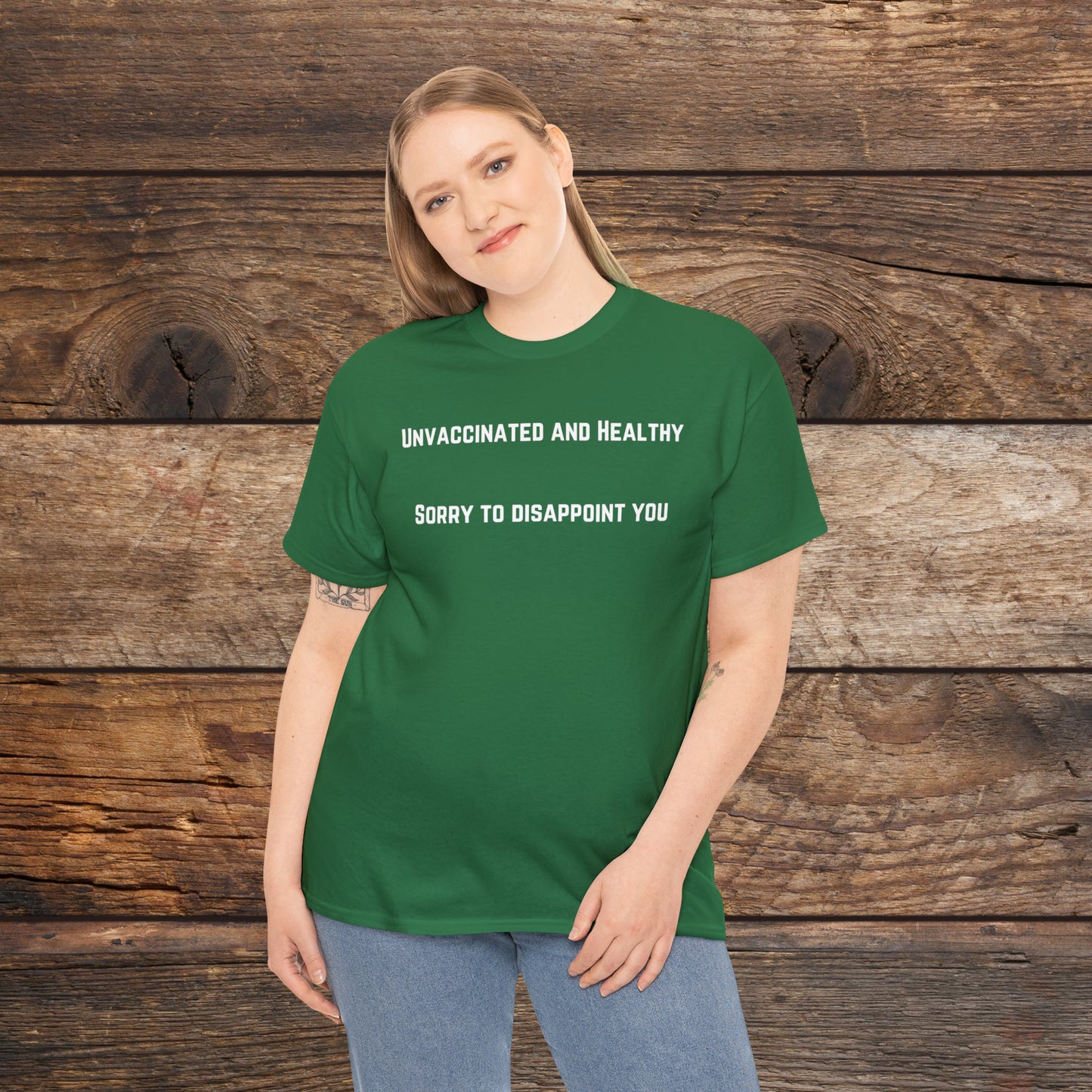 Unvaccinated and Healthy Unisex Heavy Cotton Tee