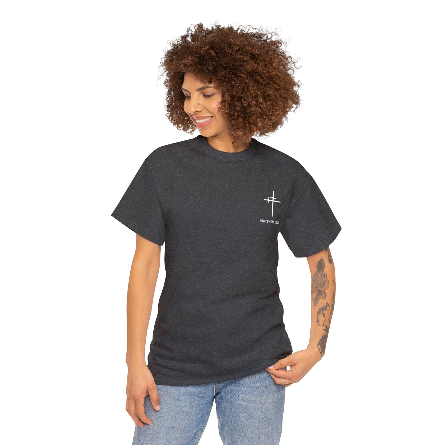 Matthew 10:34 Not Peace But A Sword Cotton Tee
