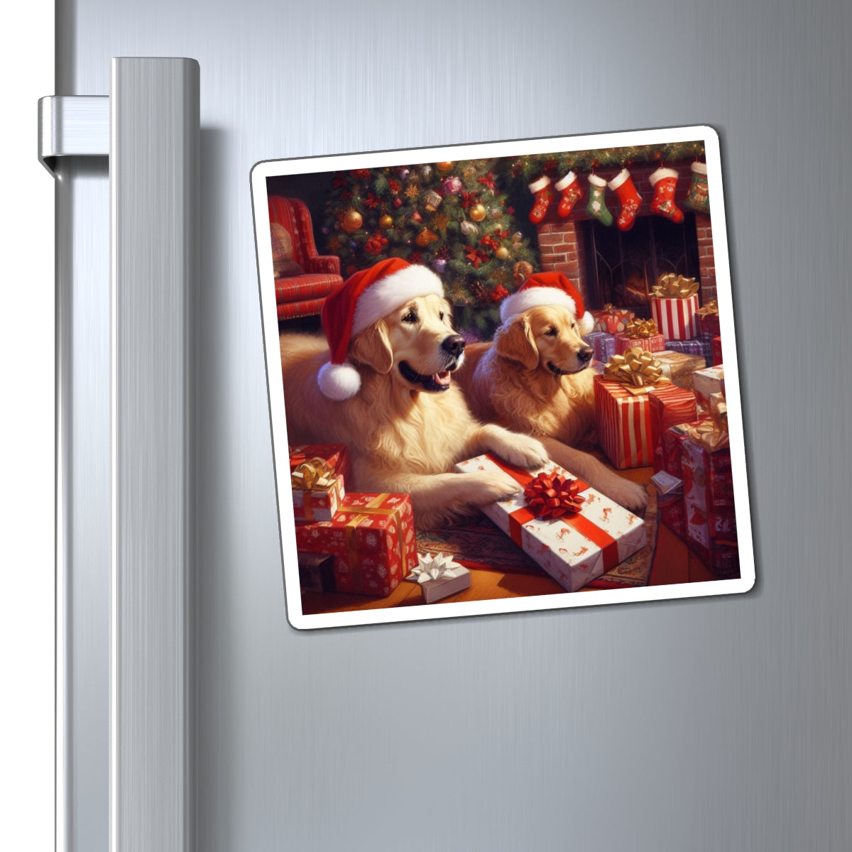 Golden Retriever Christmas Morning Magnet