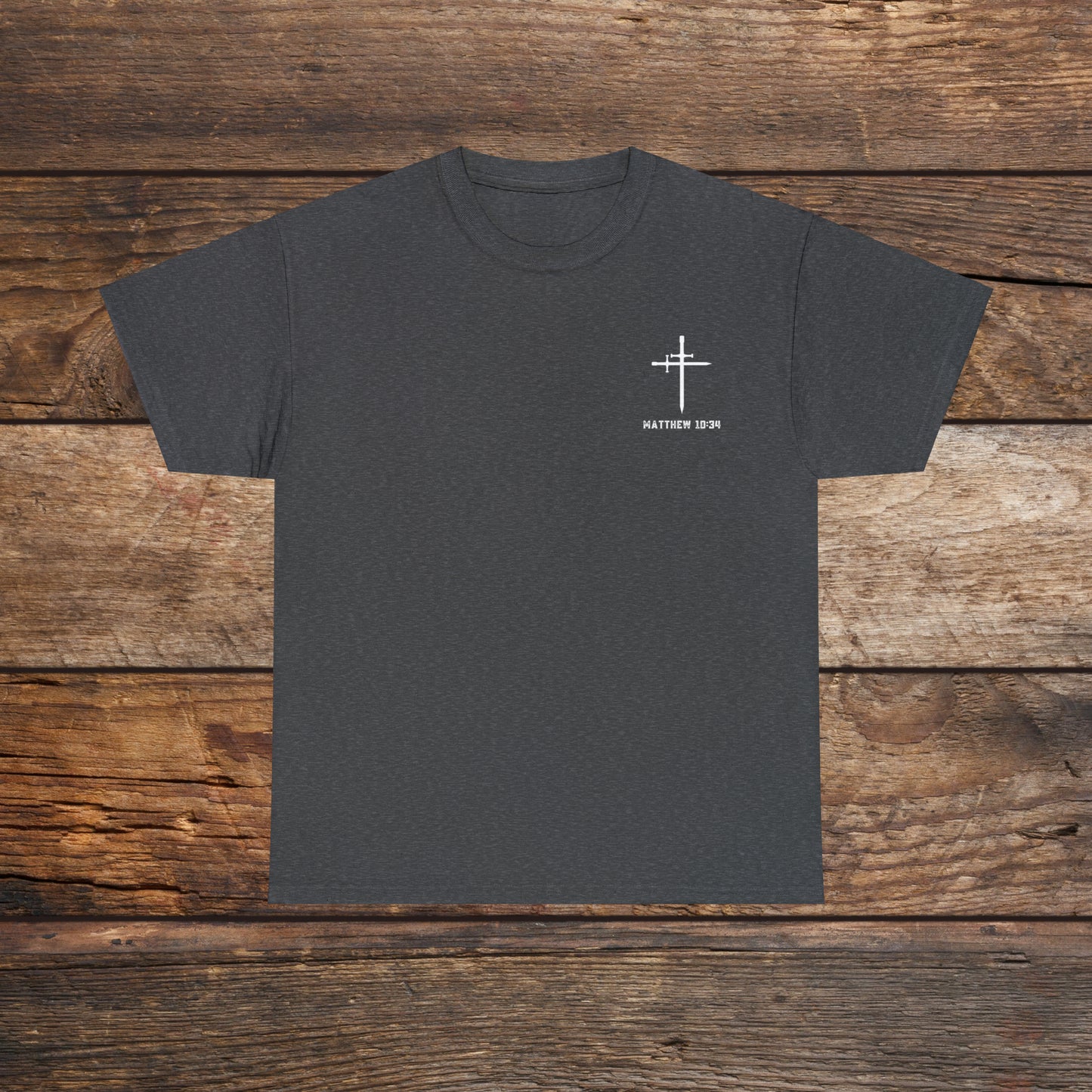 Matthew 10:34 Not Peace But A Sword Cotton Tee