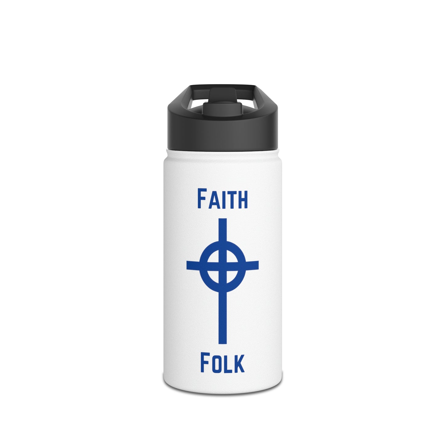 Faith and Folk Stainless Steel Water Bottle, Standard Lid
