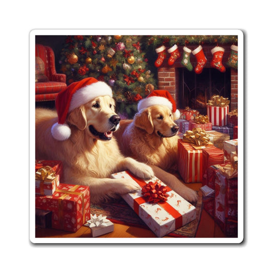 Golden Retriever Christmas Morning Magnet