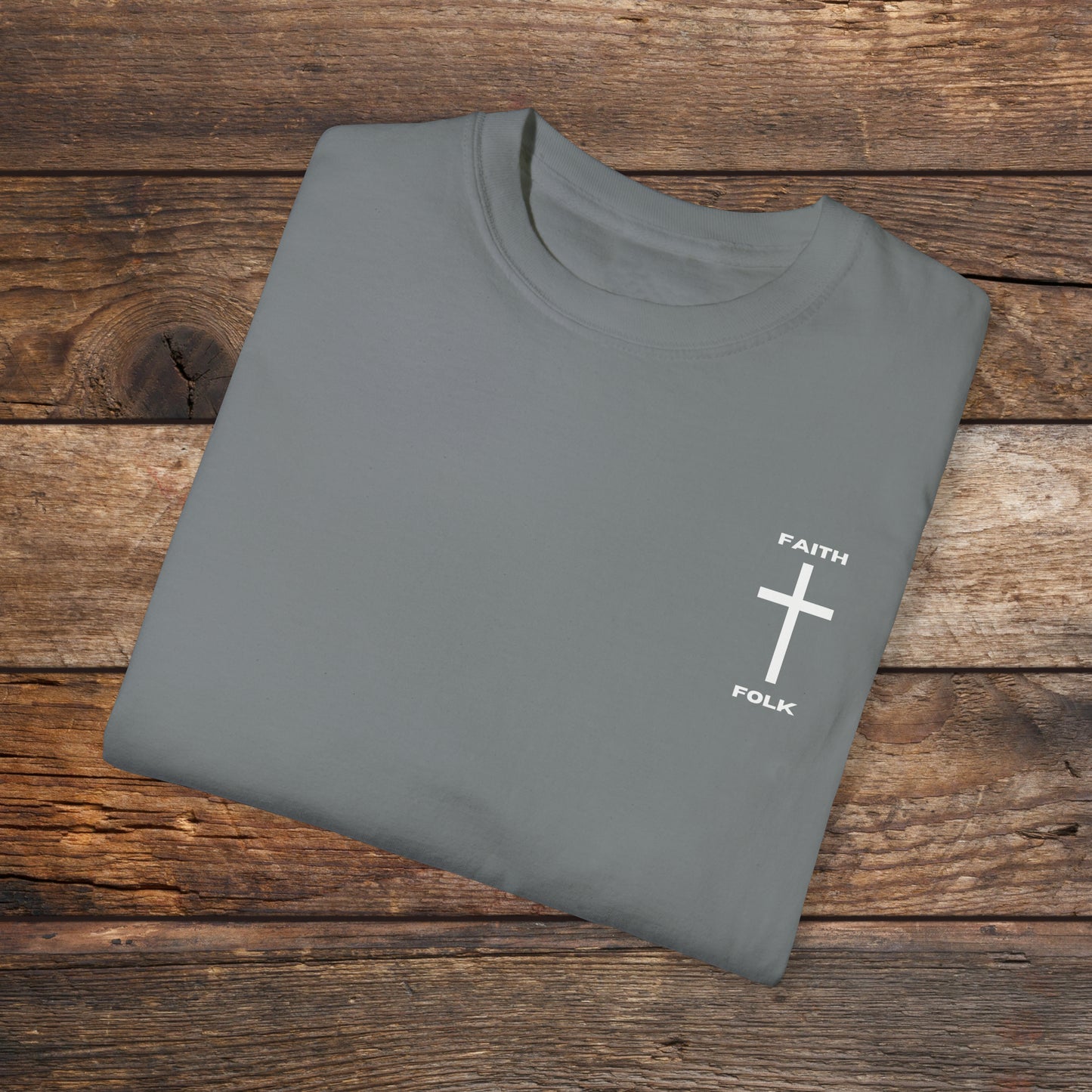 Faith and Folk Traditional Cross Unisex Garment-Dyed T-shirt