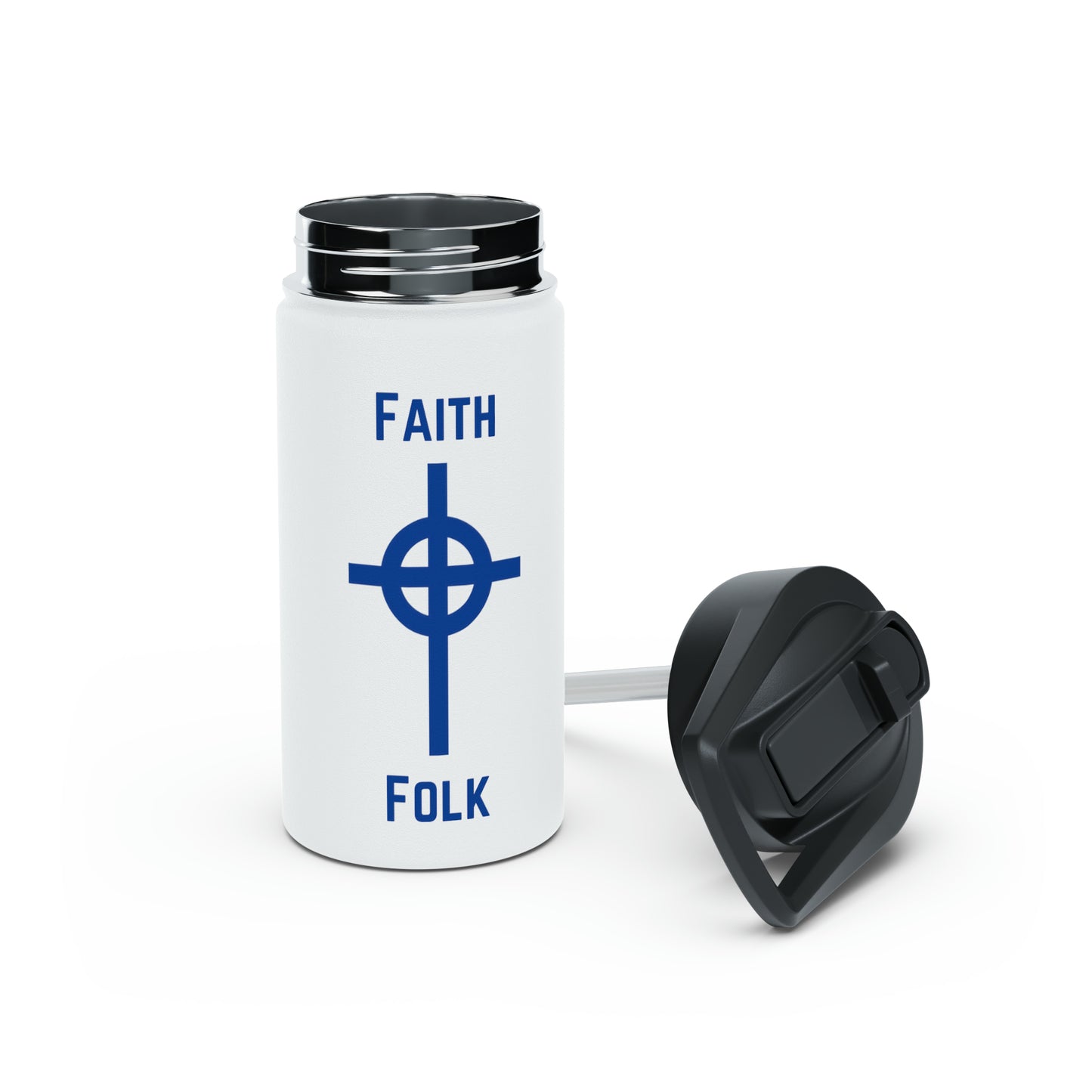 Faith and Folk Stainless Steel Water Bottle, Standard Lid