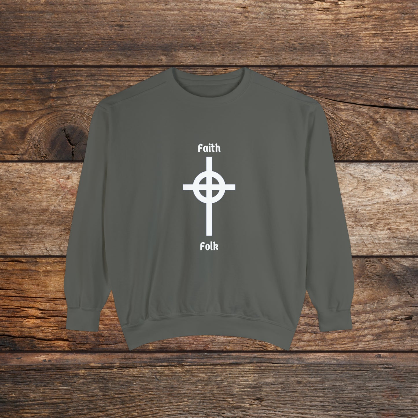 Faith and Folk Long Celtic Cross Crewneck Sweatshirt