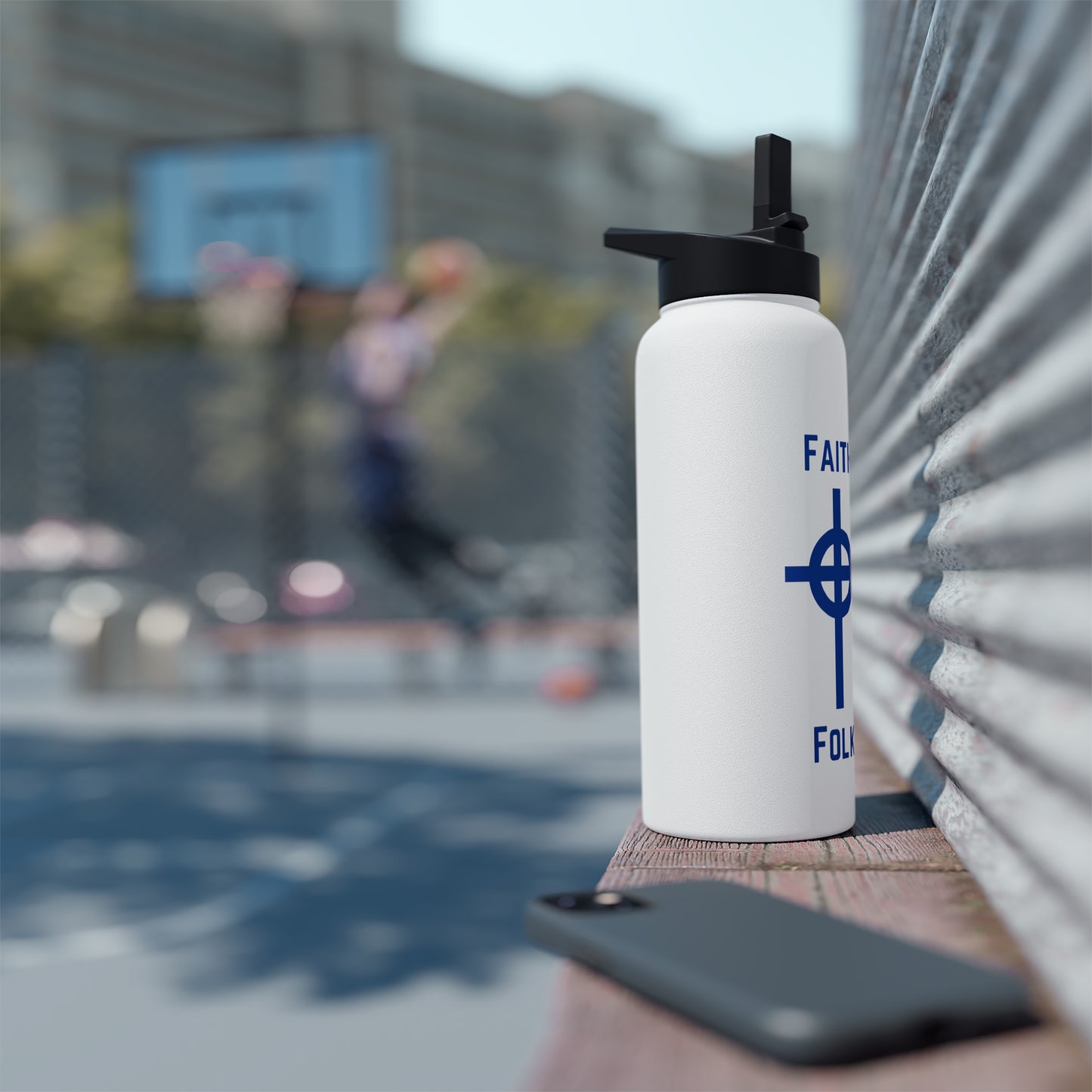 Faith and Folk Stainless Steel Water Bottle, Standard Lid