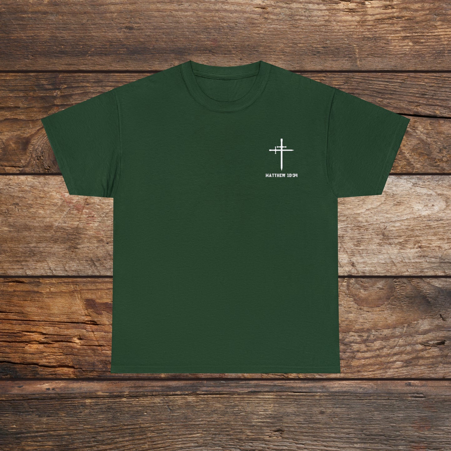 Matthew 10:34 Not Peace But A Sword Cotton Tee