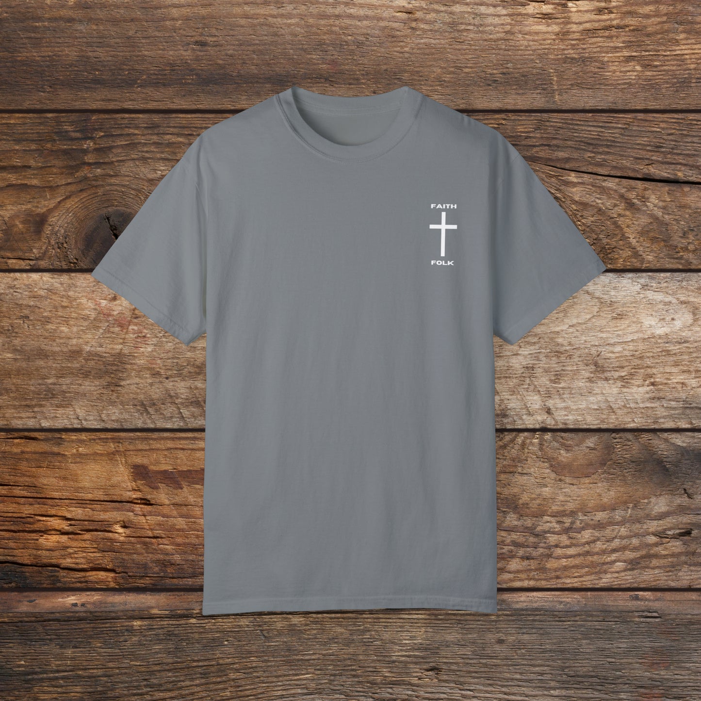 Faith and Folk Traditional Cross Unisex Garment-Dyed T-shirt